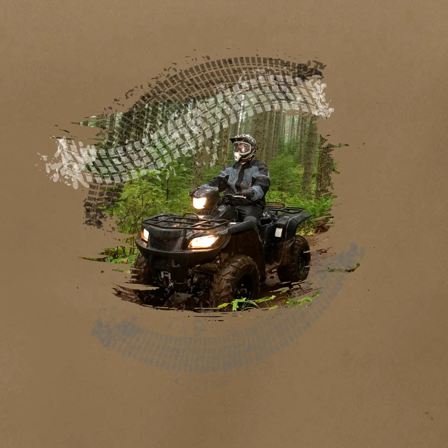 ATV čtyřkolka v lese