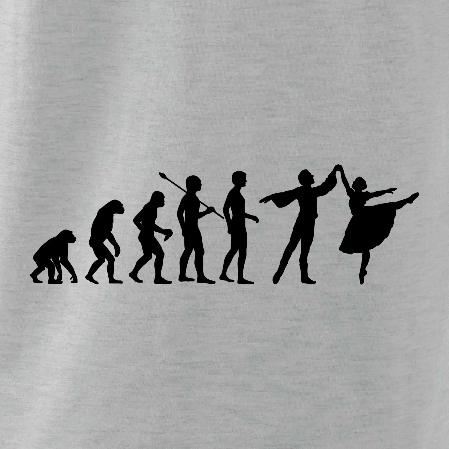 Evoluce tanec - muž a žena se sukní