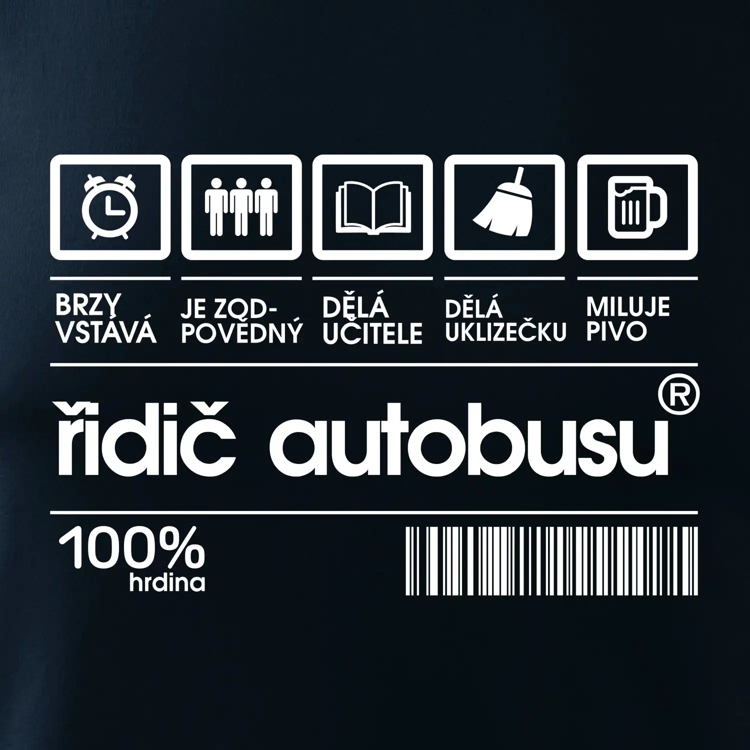 Čárový kód řidič autobusu