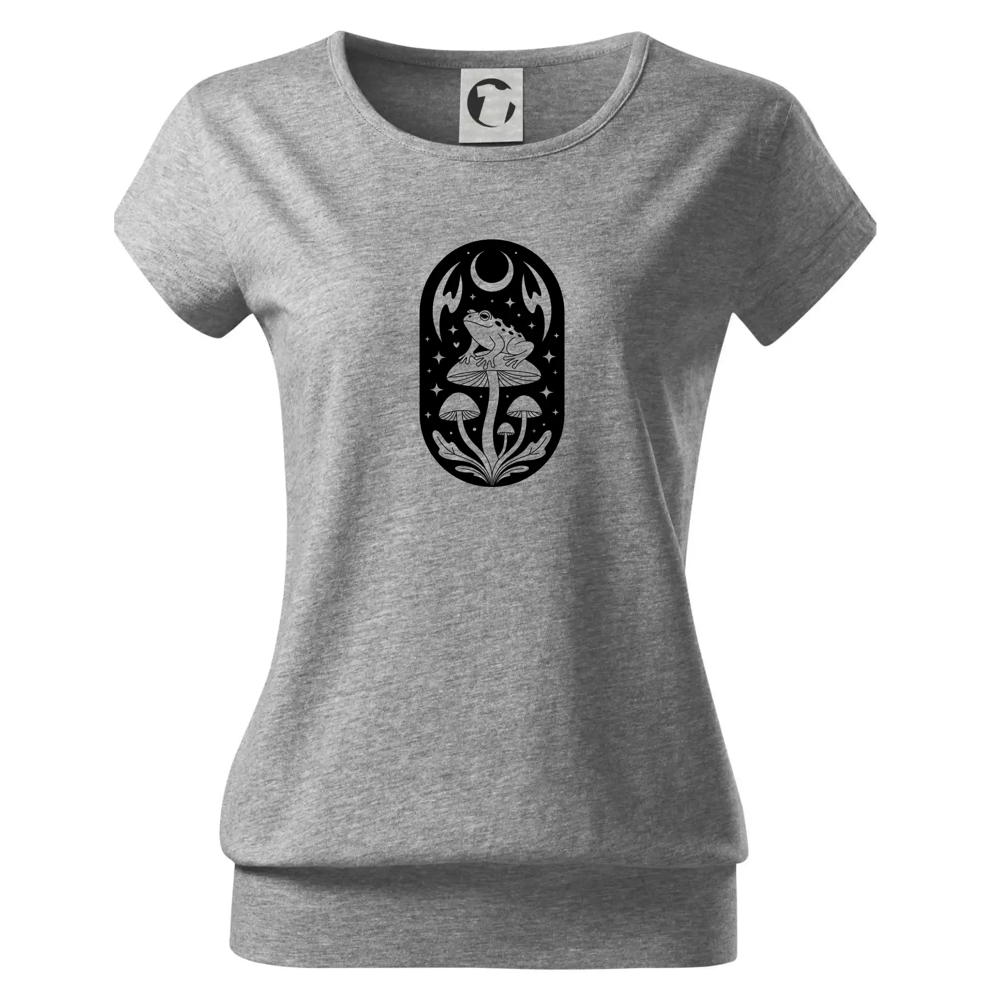 Goblincore černobílá oválná žába