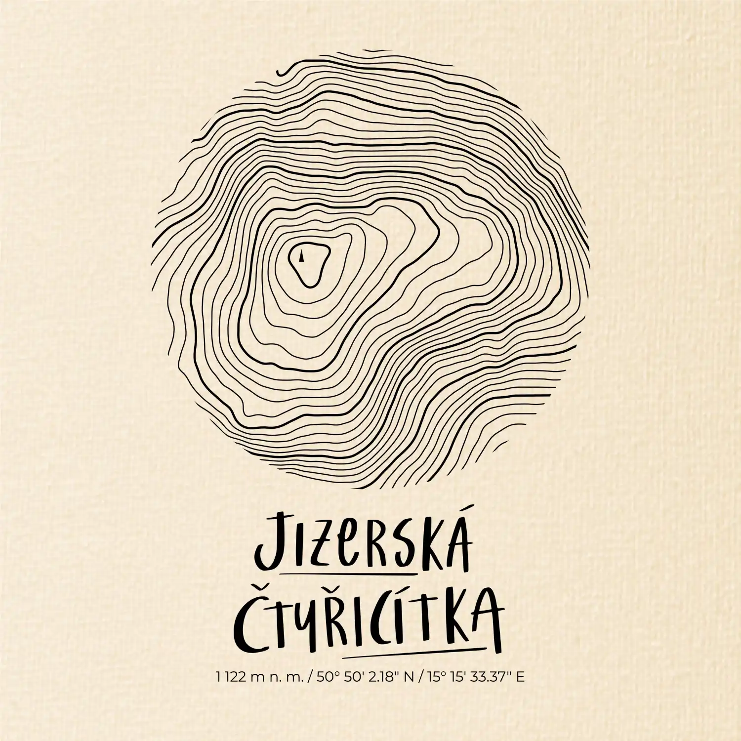 Jizerská čtyřicítka - vrstevnice v kruhu