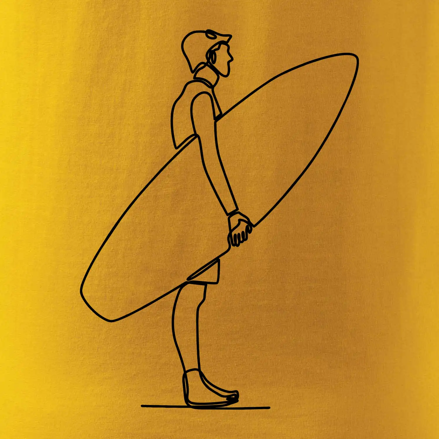 Surfař stojící jedním tahem