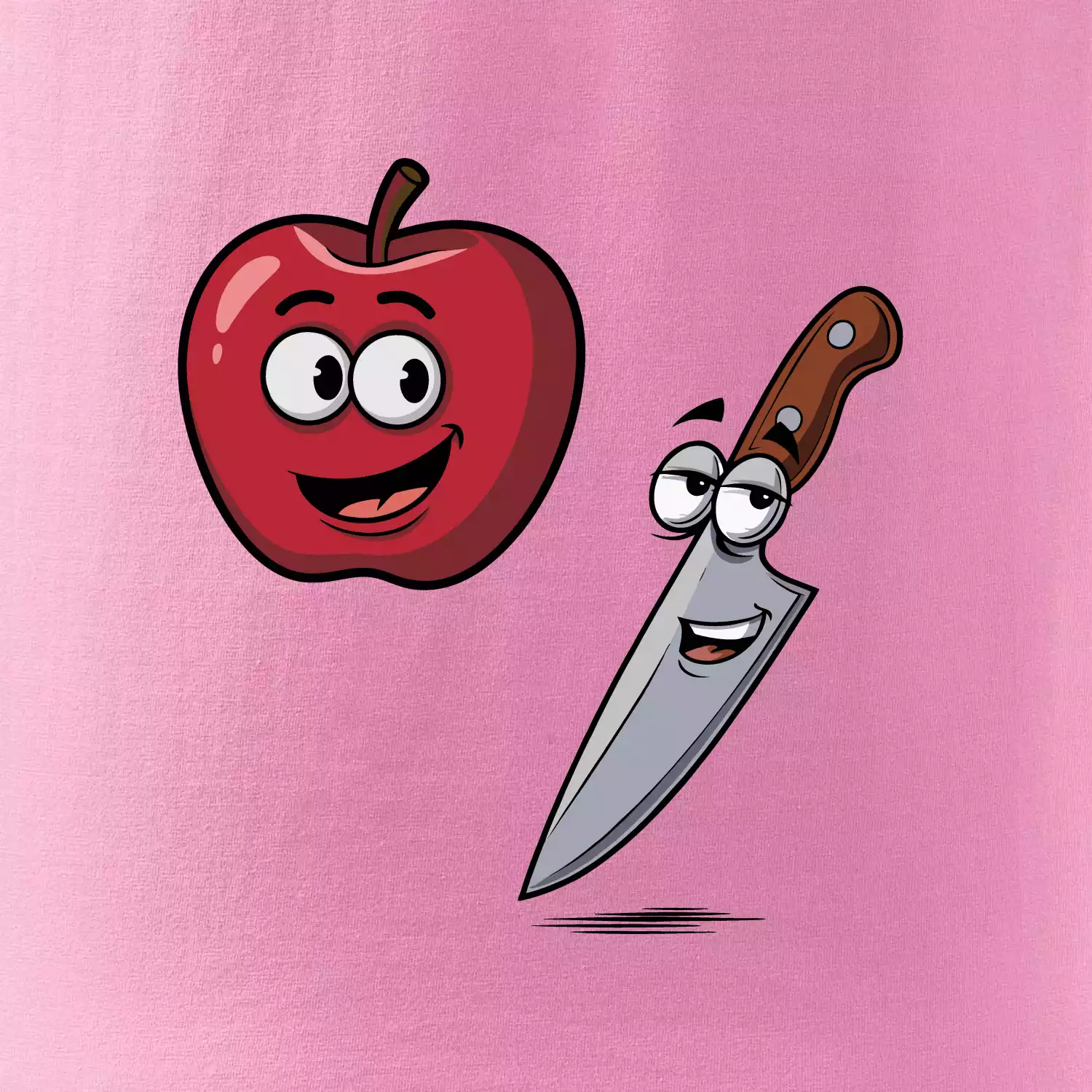 Parové triko - Jablko a nůž