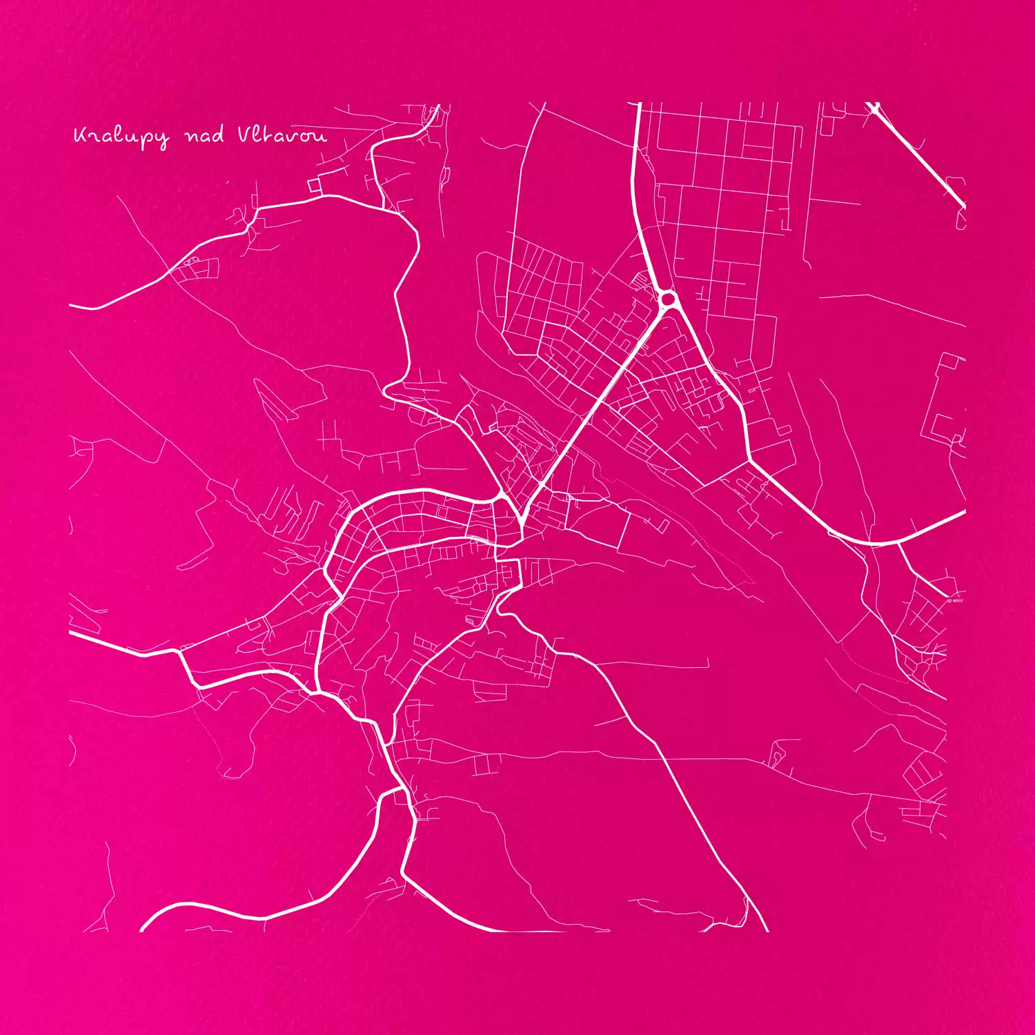 Černobílá mapa Kralupy nad Vltavou