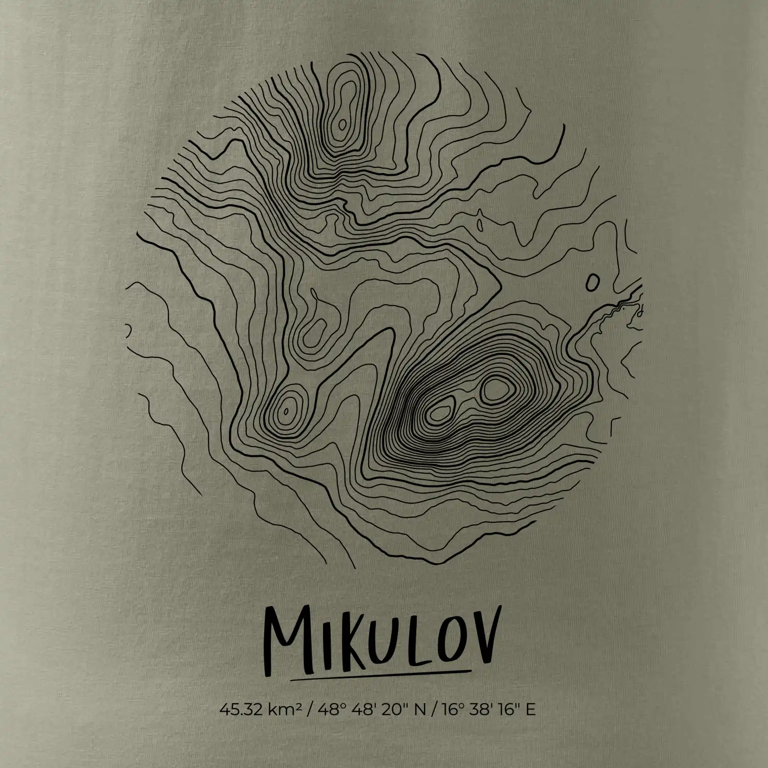 Mikulov - vrstevnice v kruhu