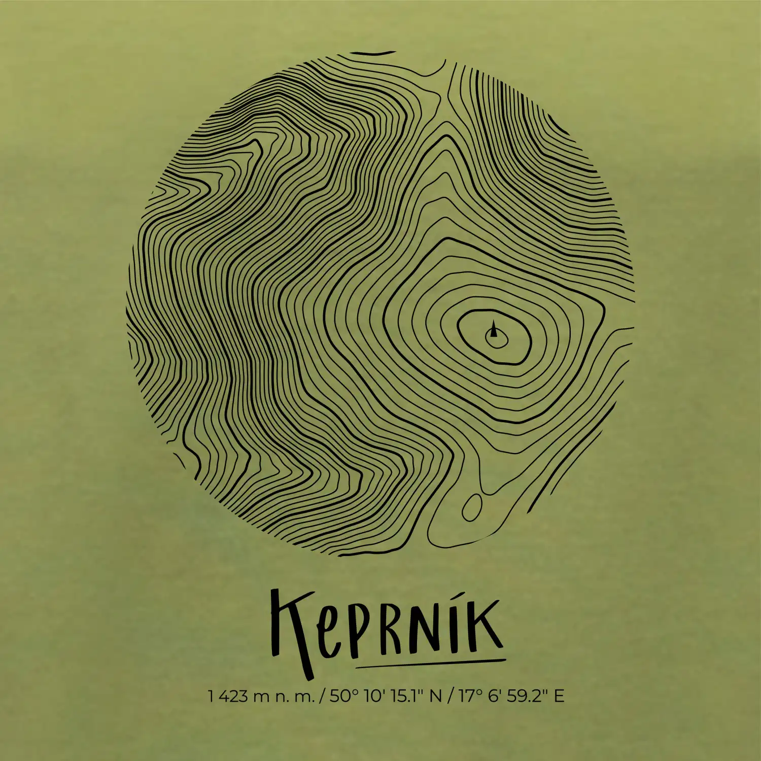 Keprník - vrstevnice v kruhu