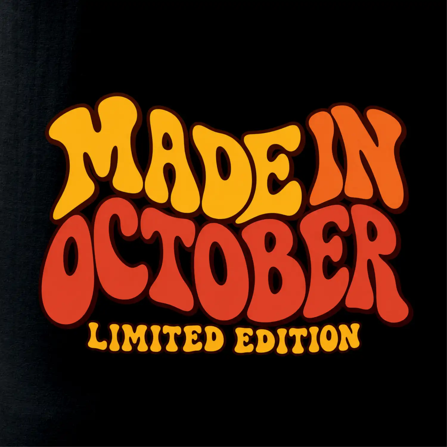 Made in october limited edition retro vlnité písmo