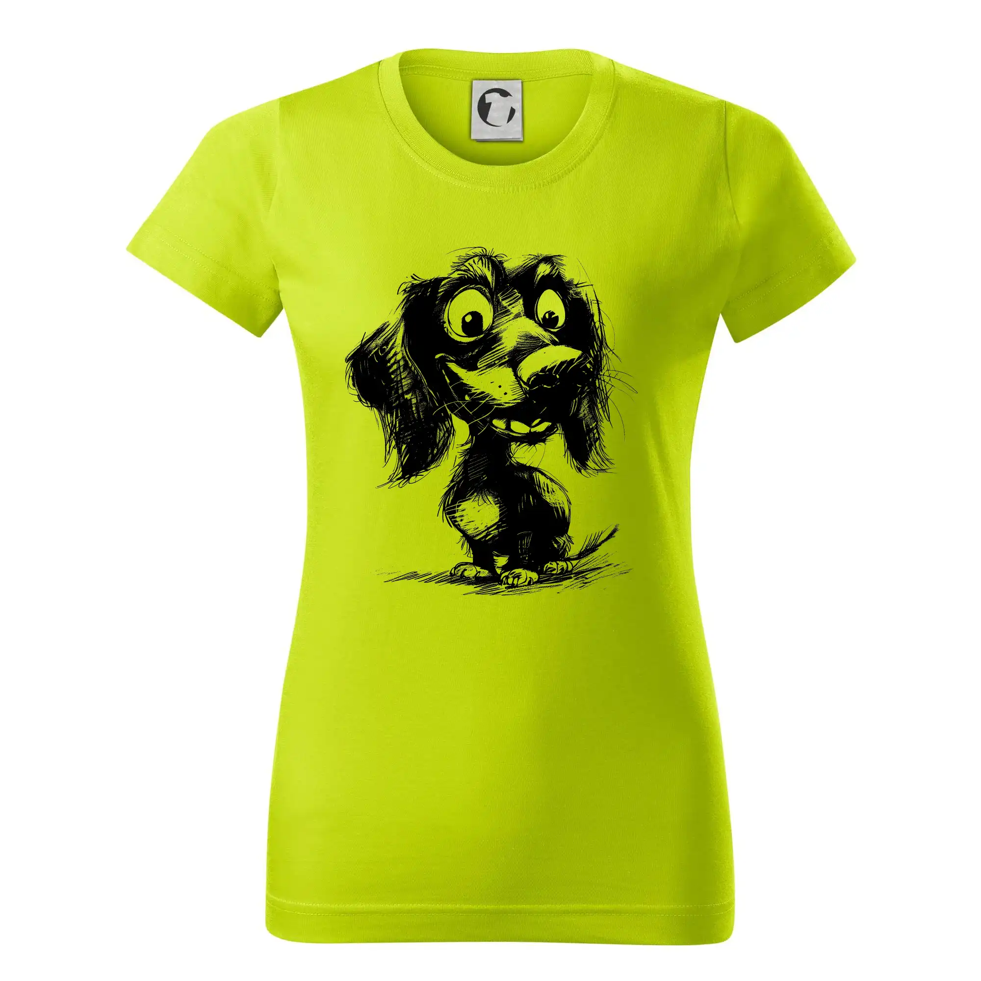 Černobílá karikatura jezevčík