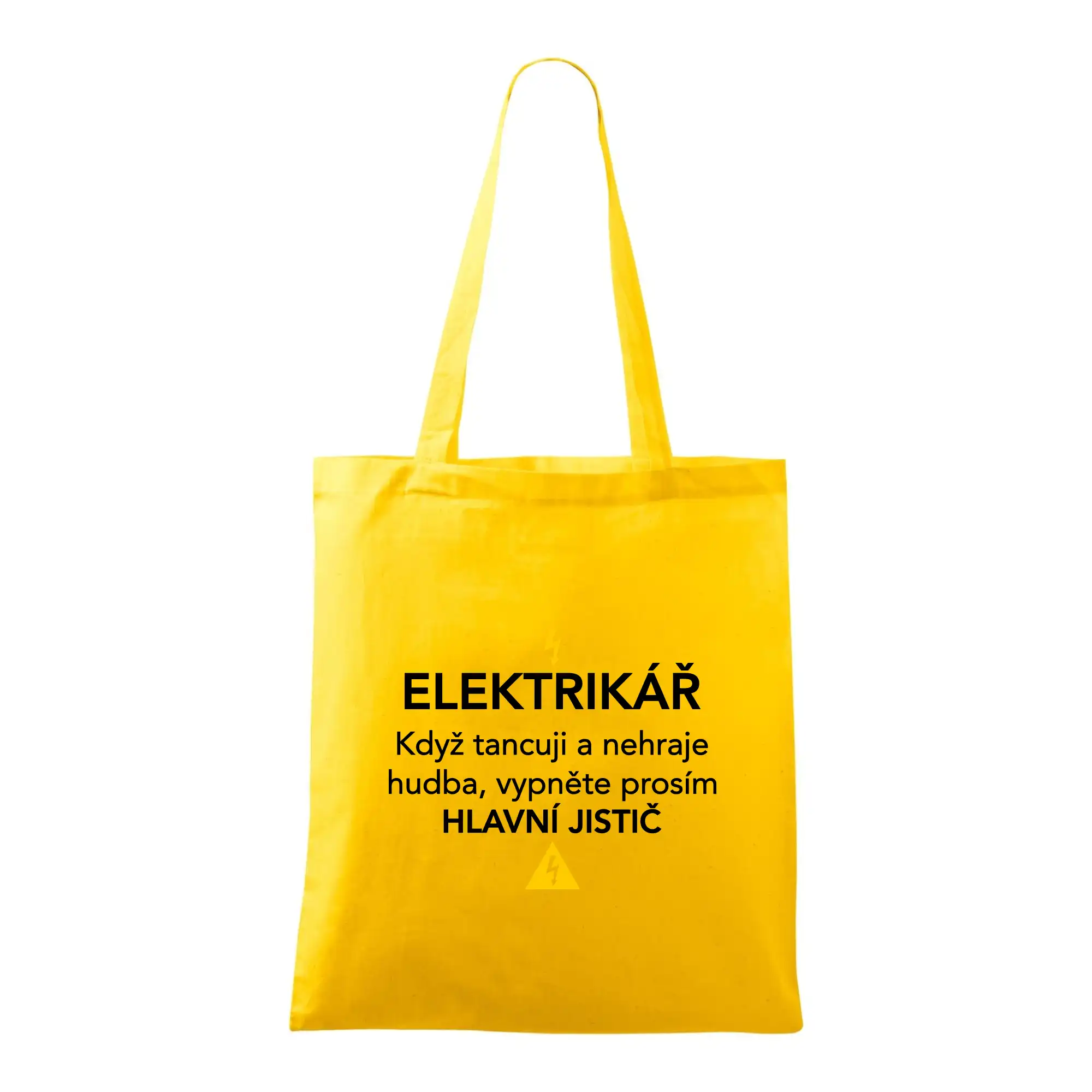 Elektrikář - hlavní jistič - Nápis na zádech