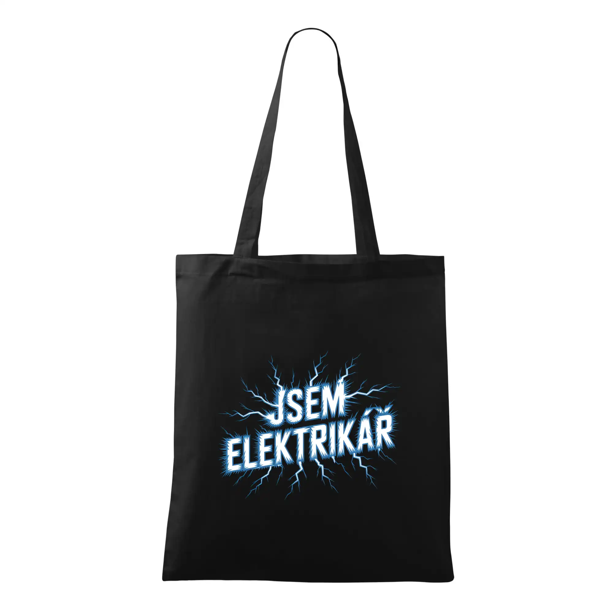 Jsem elektrikář - modrý nápis - záda