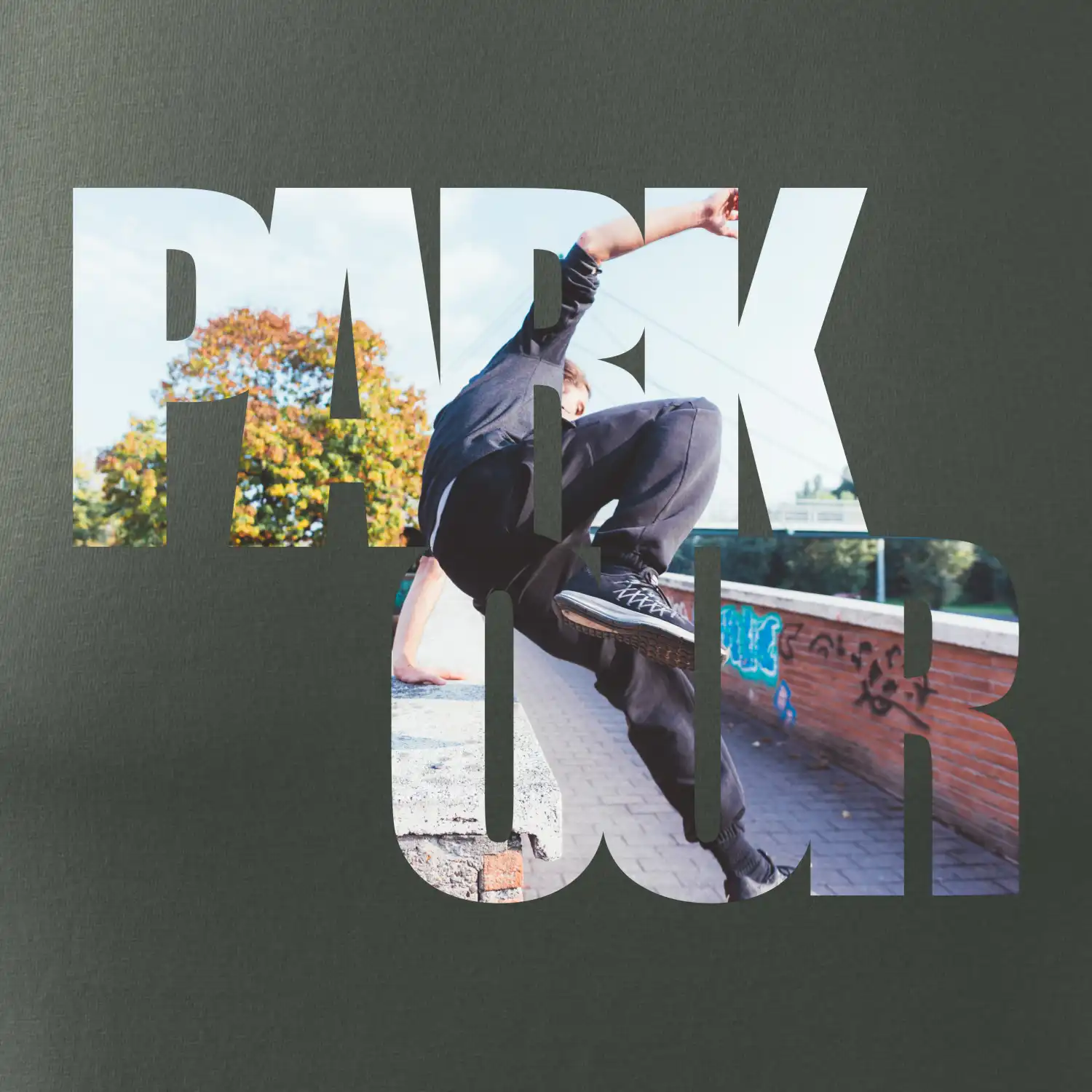 Parkour nápis ve městě