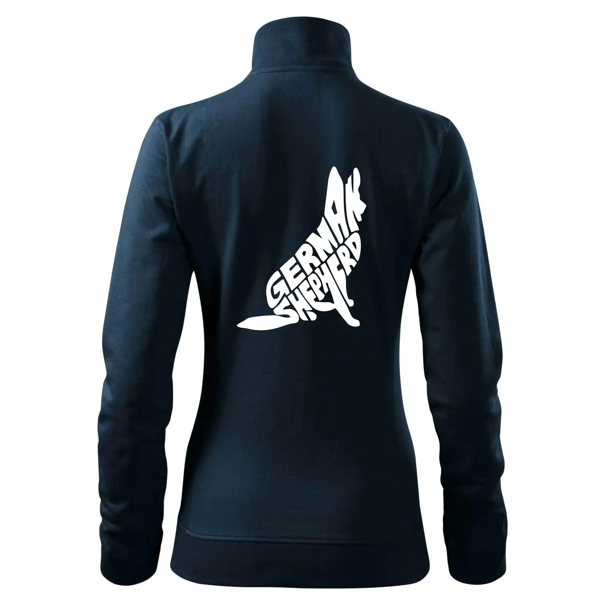 Německý ovčák sedící napis