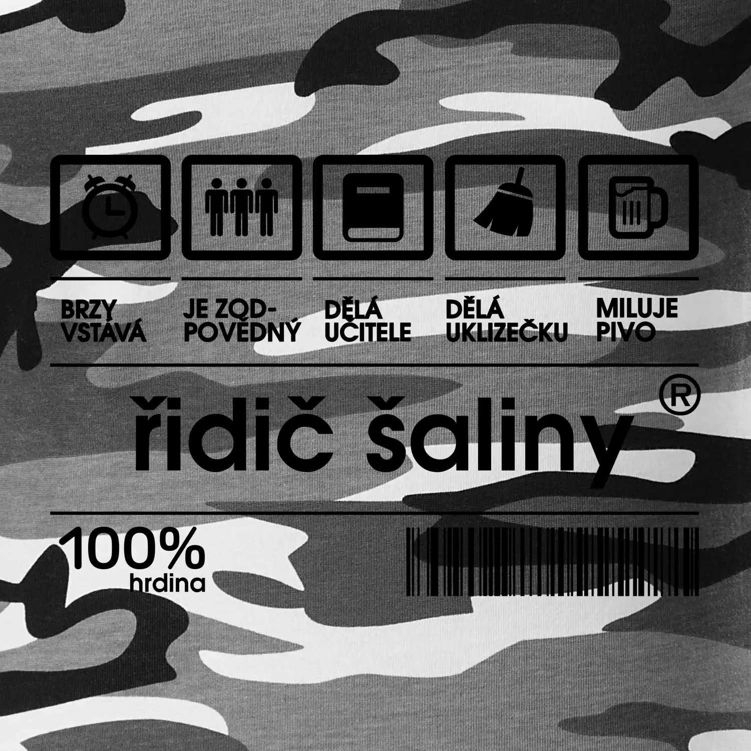 Čárový kód - řidič šaliny