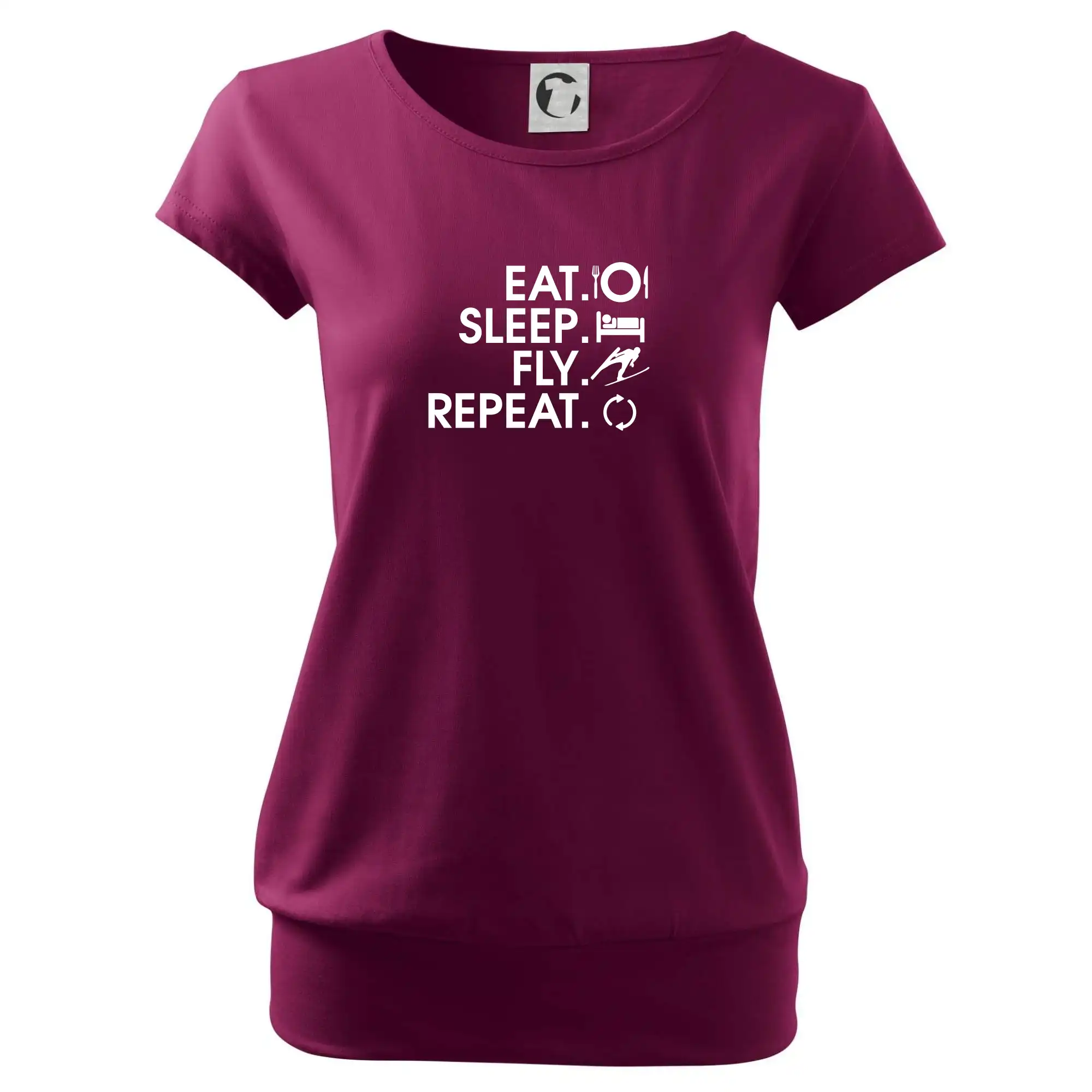 Eat sleep fly repeat - skoky na lyžích