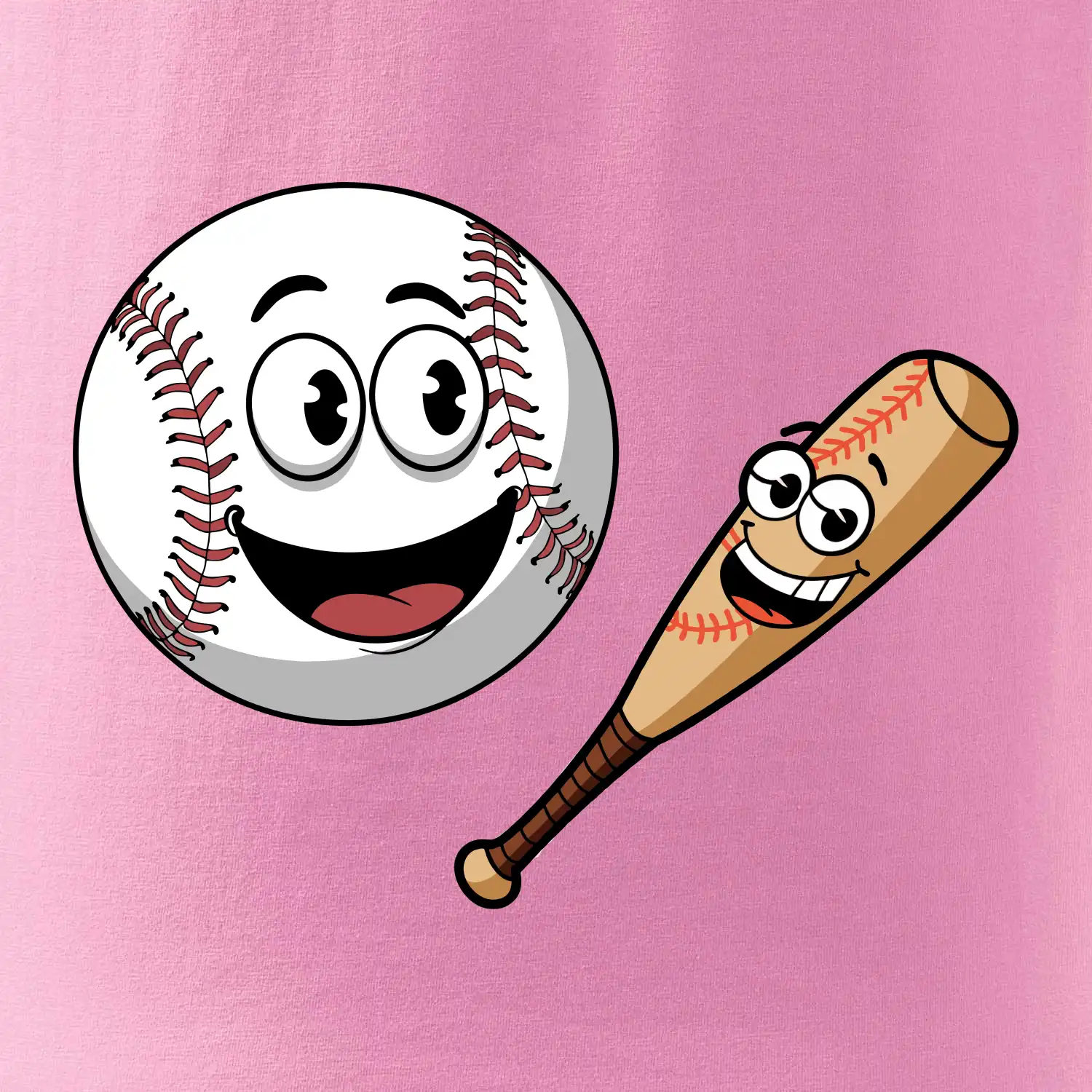 Parové triko - baseballová pálka a míček