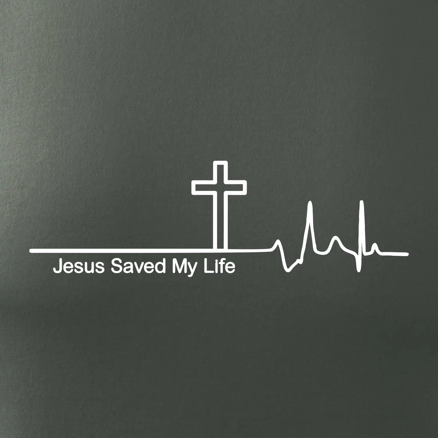 Jesus Saved My Life kříž ekg