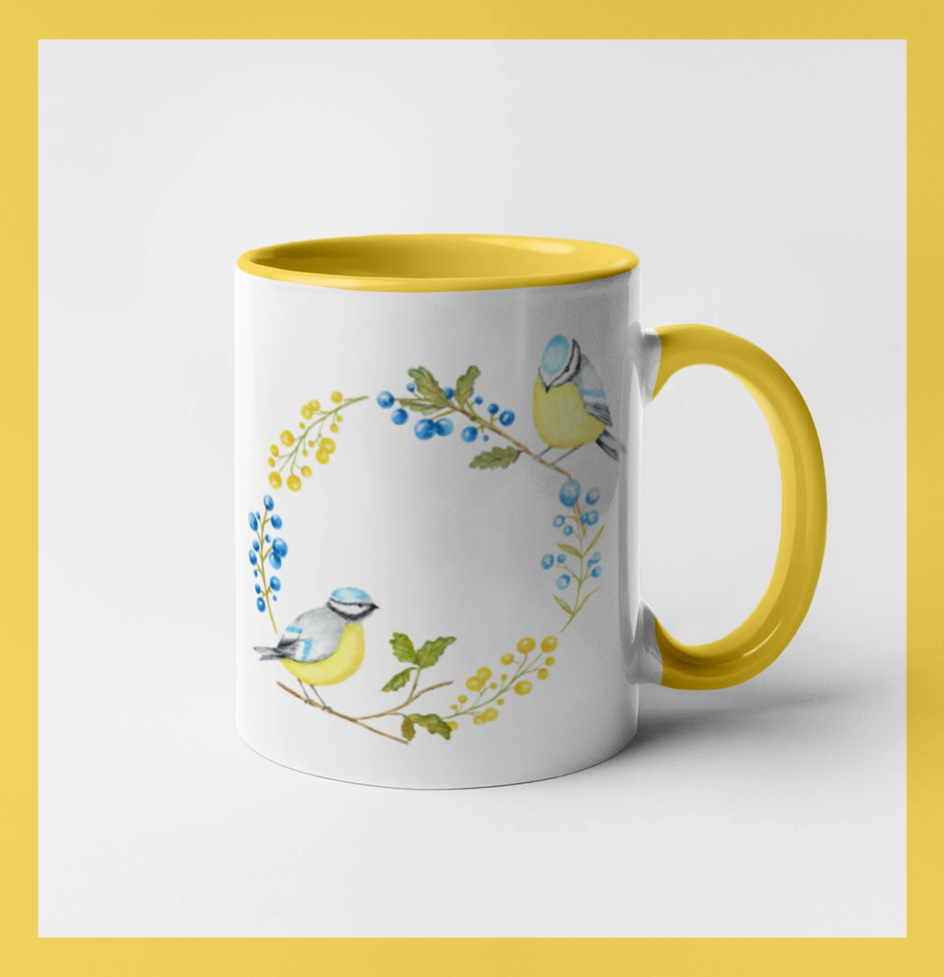 Sýkorky na kruhu z květin