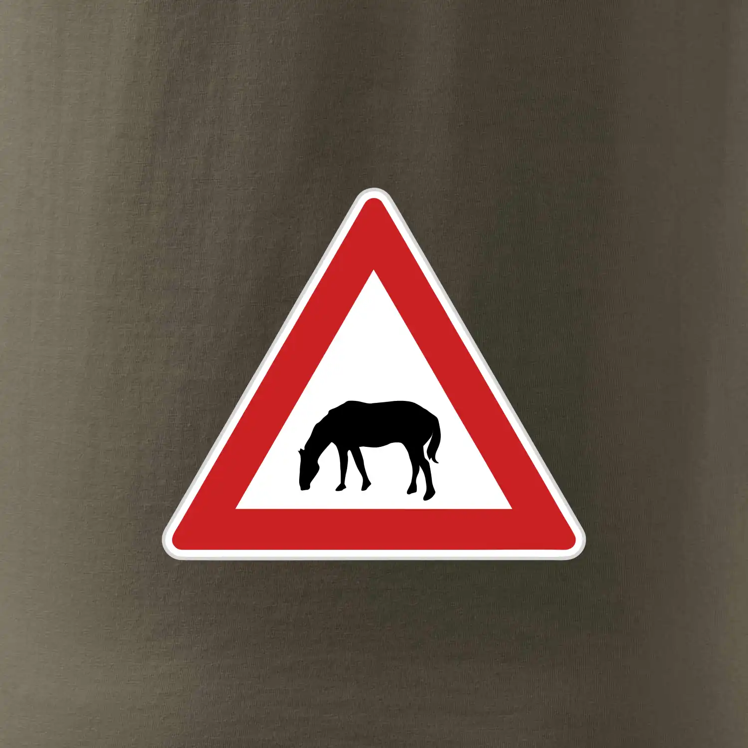 Dopravní značka - Pozor pasoucí se kůň