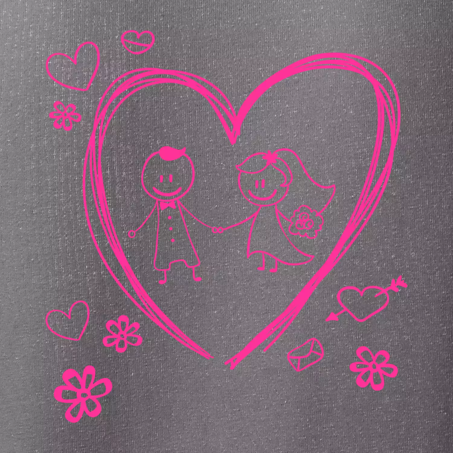 Svatba - kreslené srdce