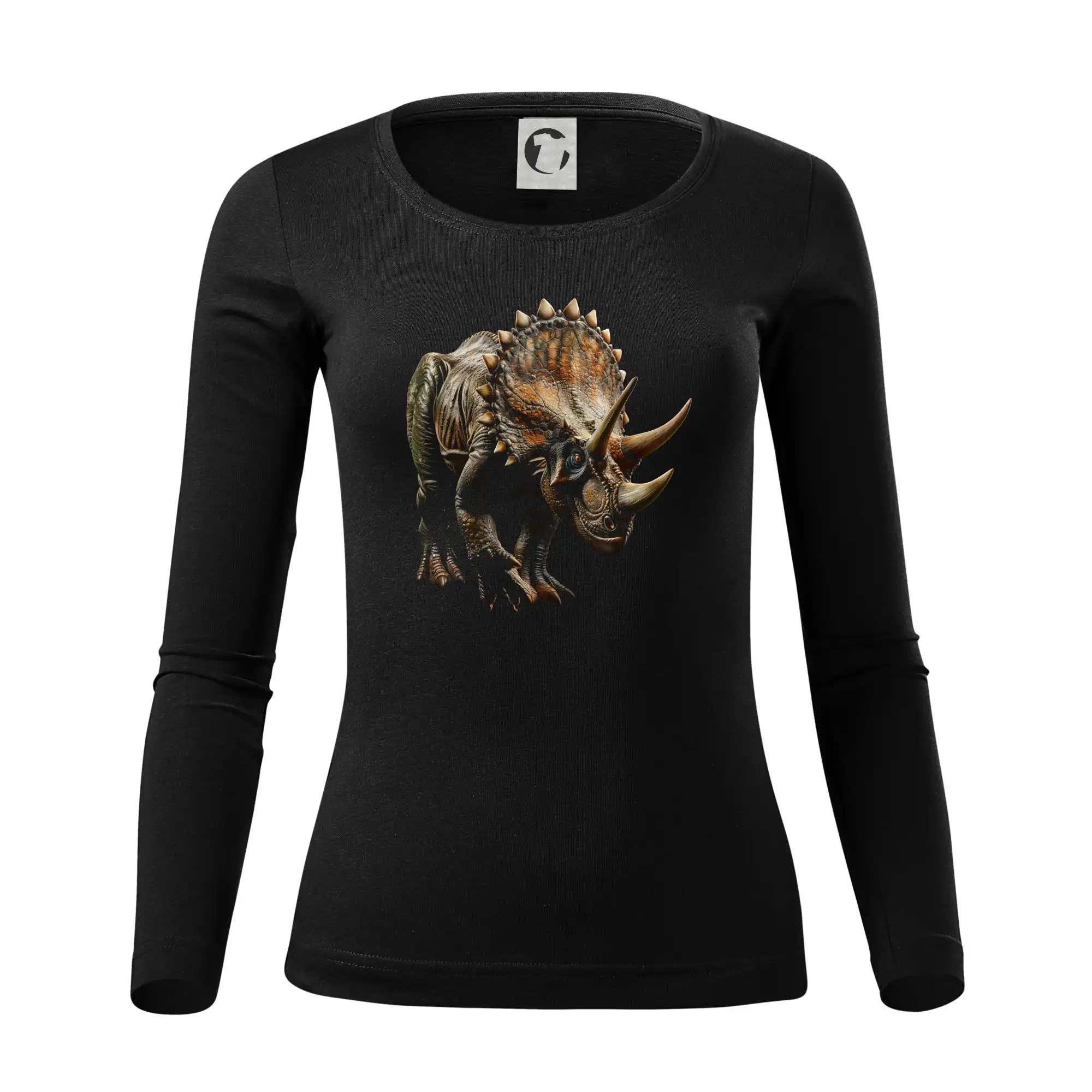 Triceratops z boku černá fotka