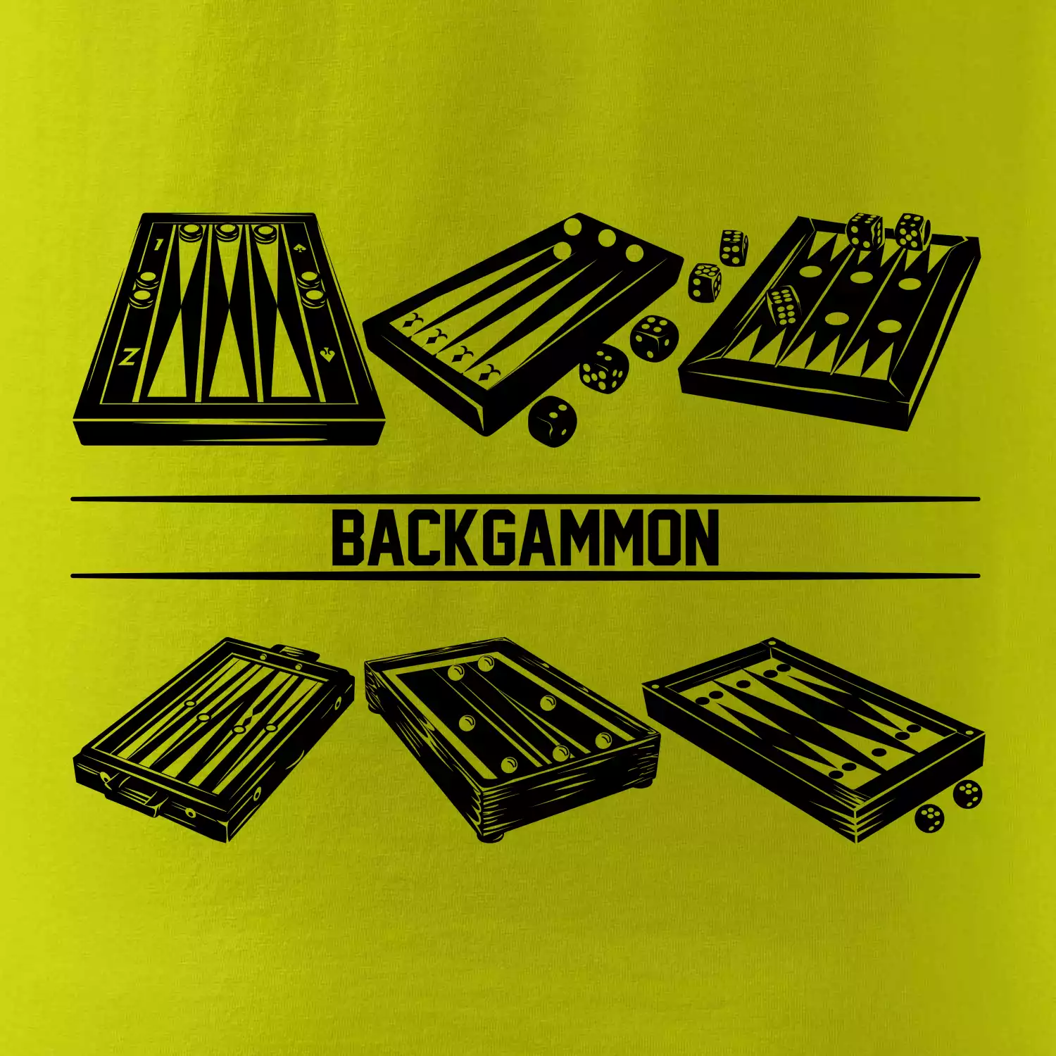Backgammon černý set