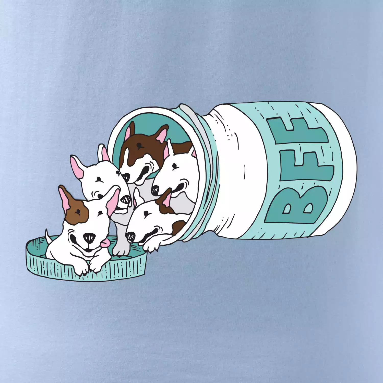 Bullterrier Friends Forever zelené (Pecka design)