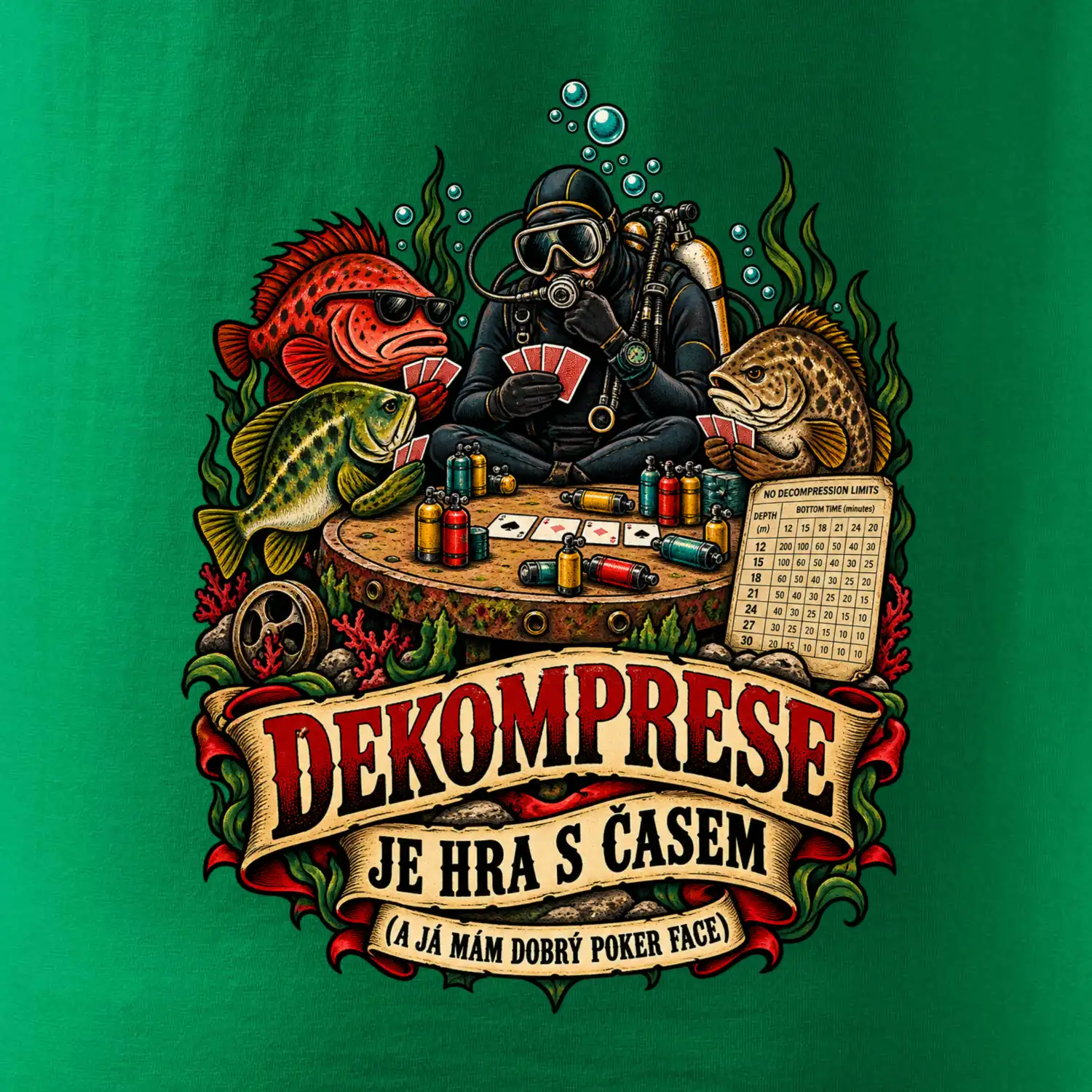 Dekompresní poker s rybami