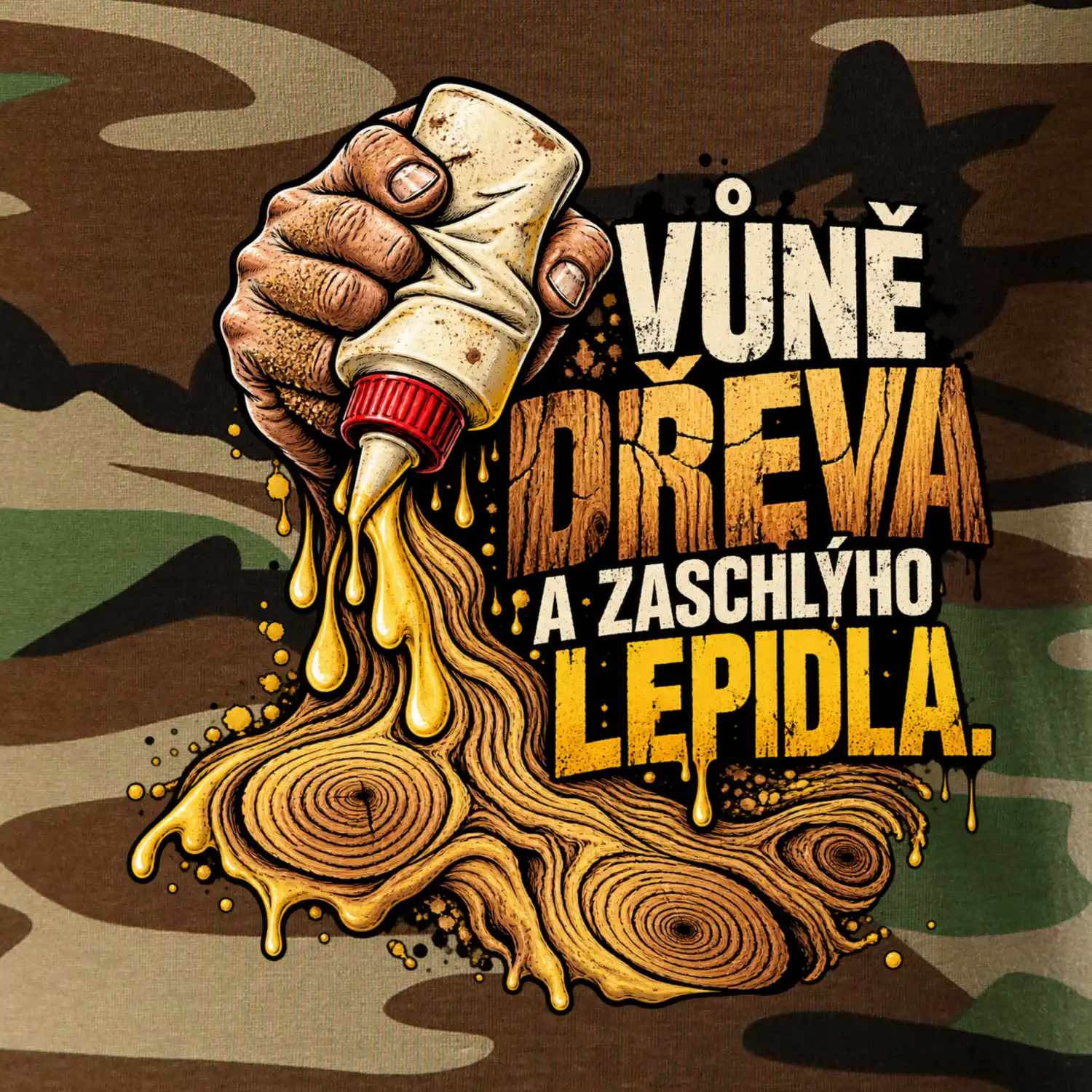 Vůně dřeva a zaschlýho lepidla - kapající lepidlo a letokruhy
