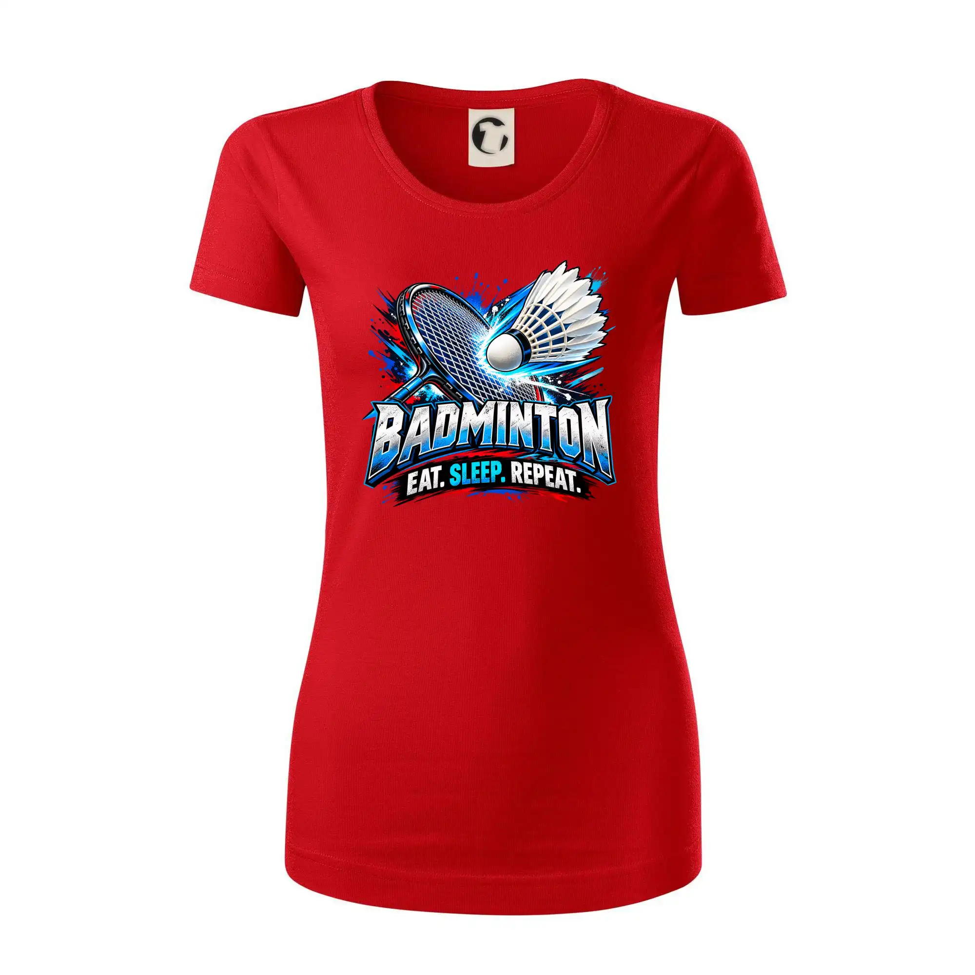 Badmintonová raketa s košíčkem eat sleep repeat