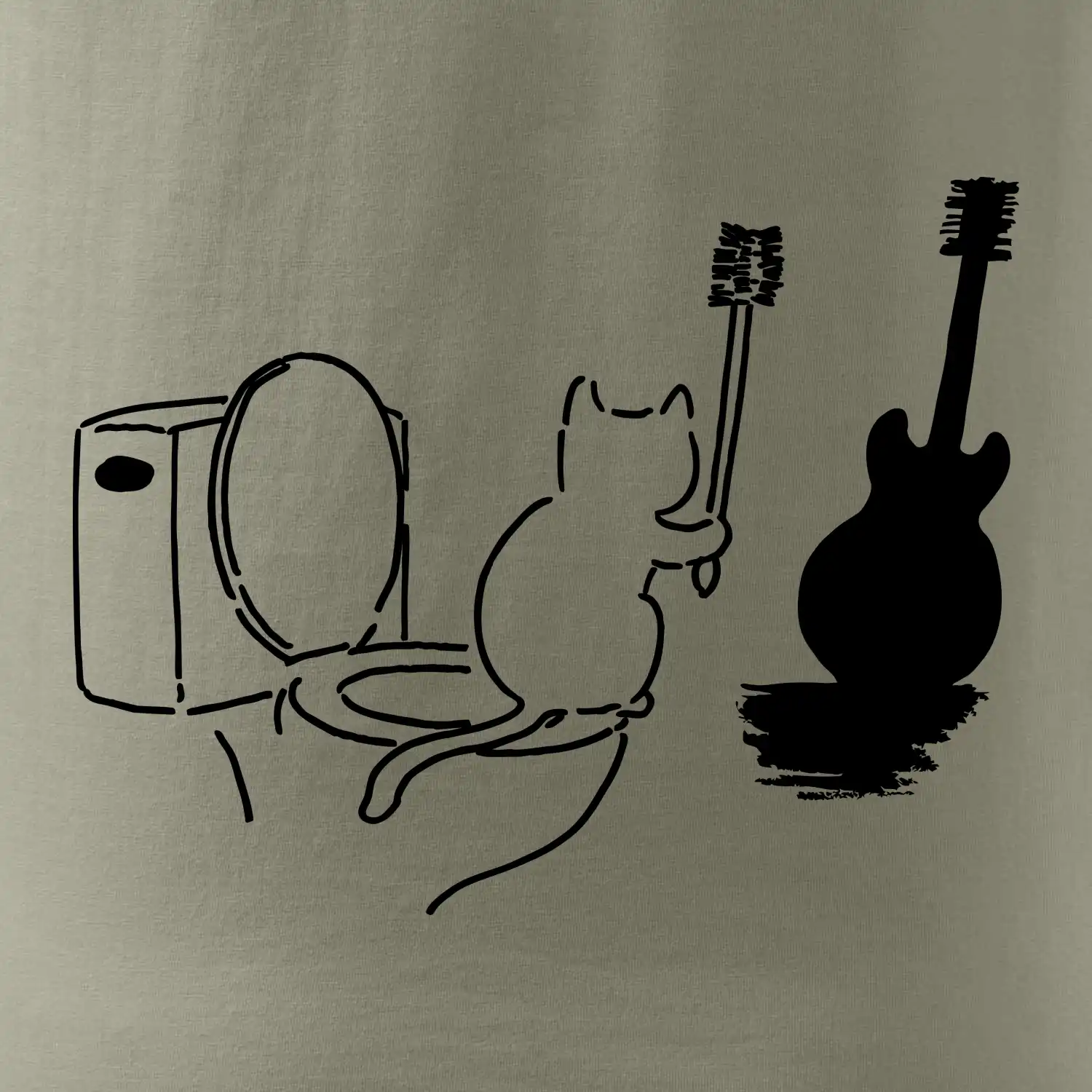 Kočka a kytara WC
