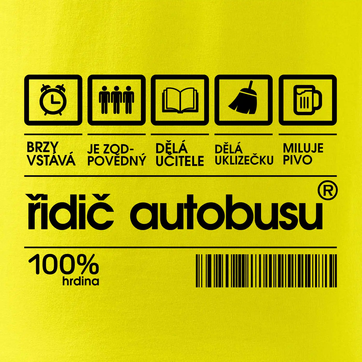 Čárový kód řidič autobusu