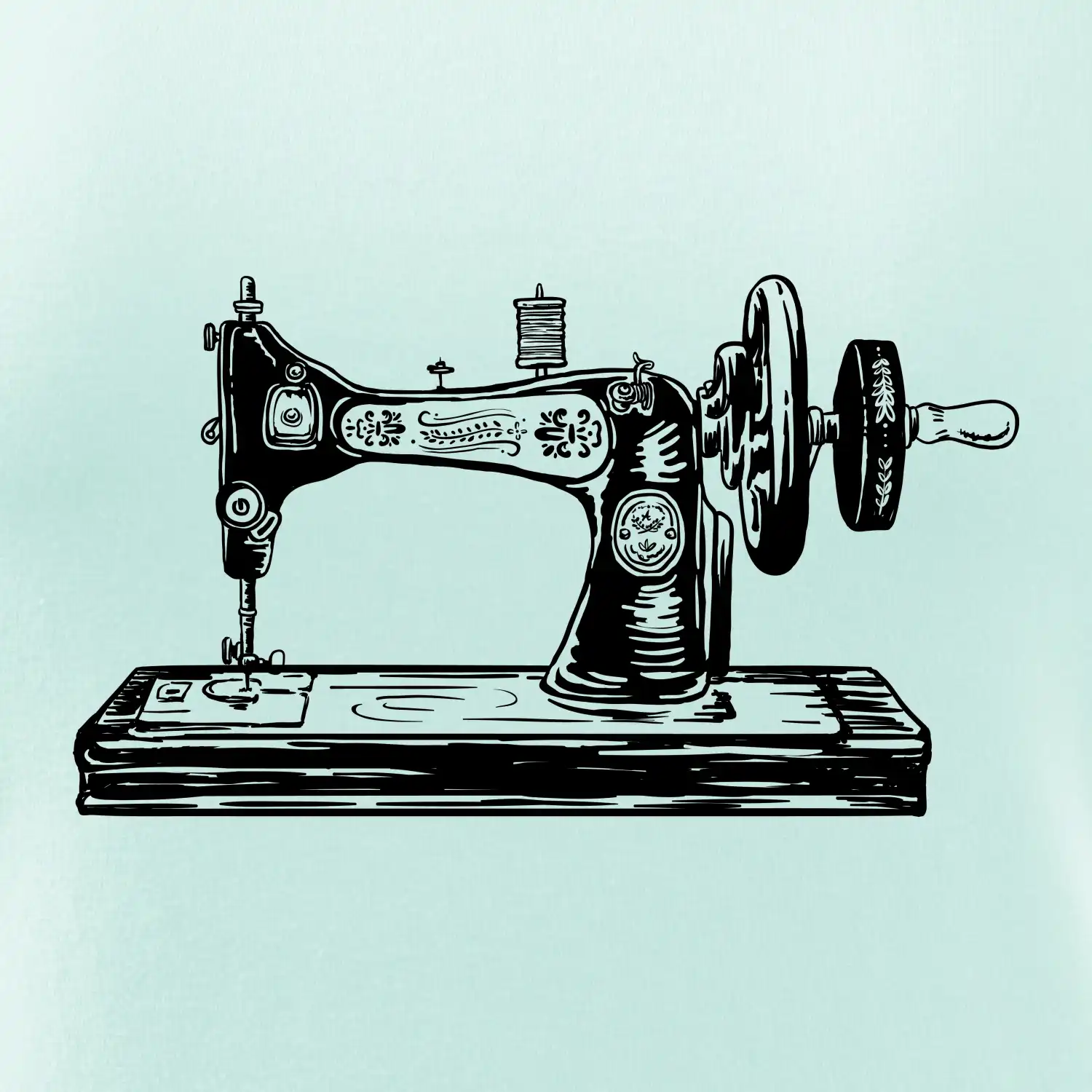 Šicí stroj - starý kreslený