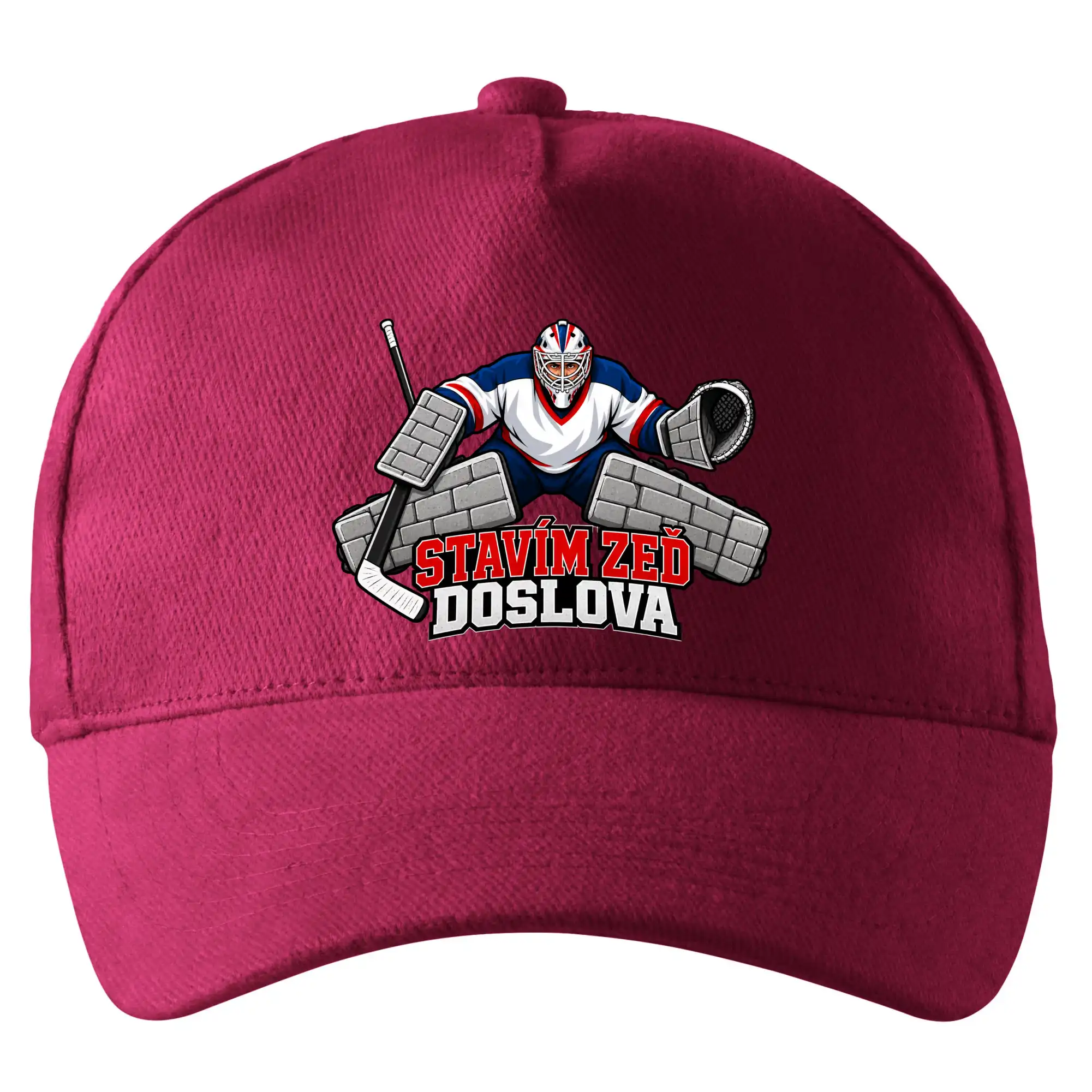 Hokejový brankář staví zeď