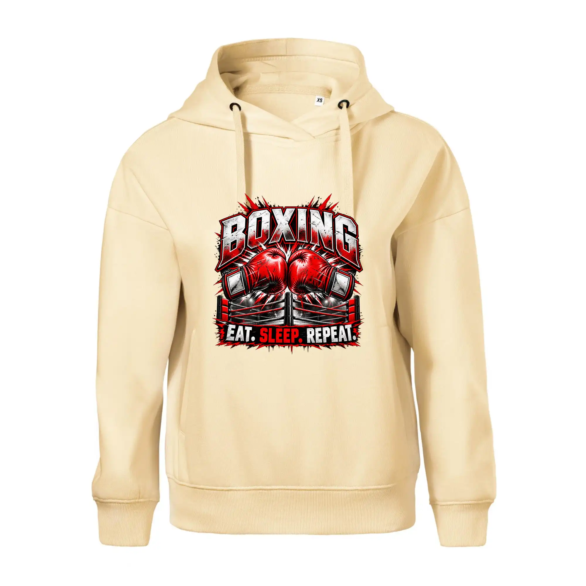 Boxerské rukavice v ringu eat sleep repeat