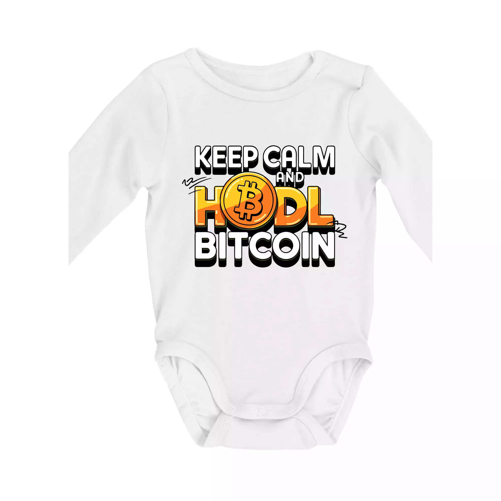 3D nápis Keep Calm and HODL Bitcoin