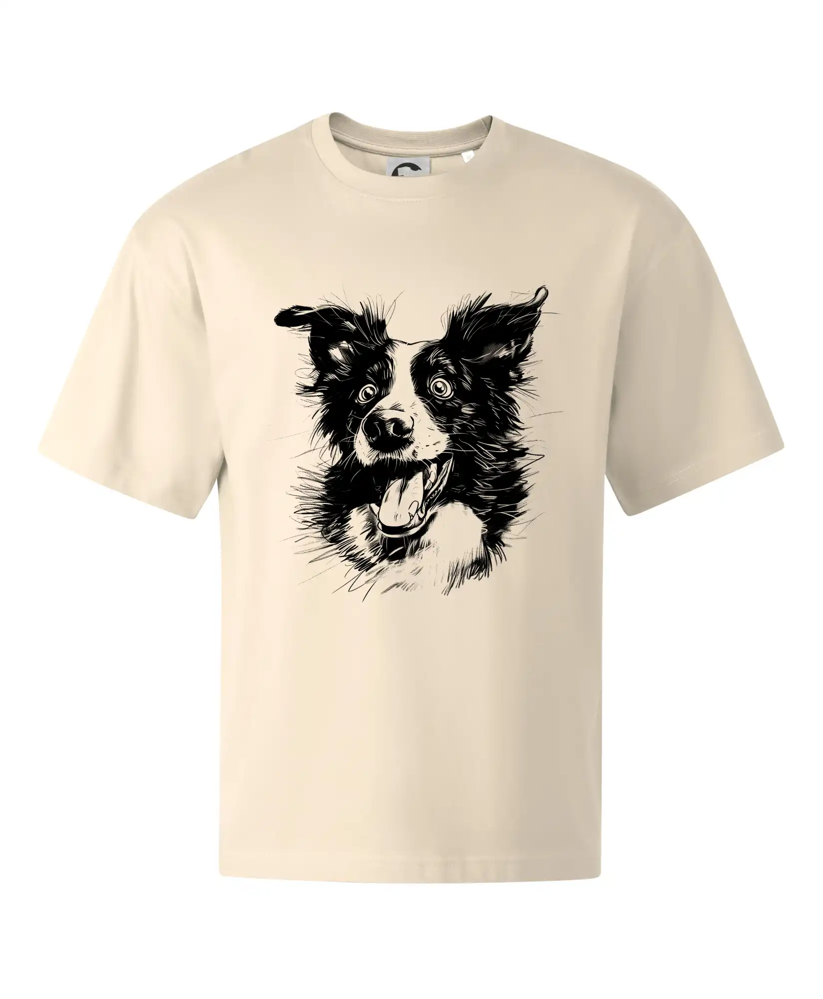 Černobílá karikatura Border kolie