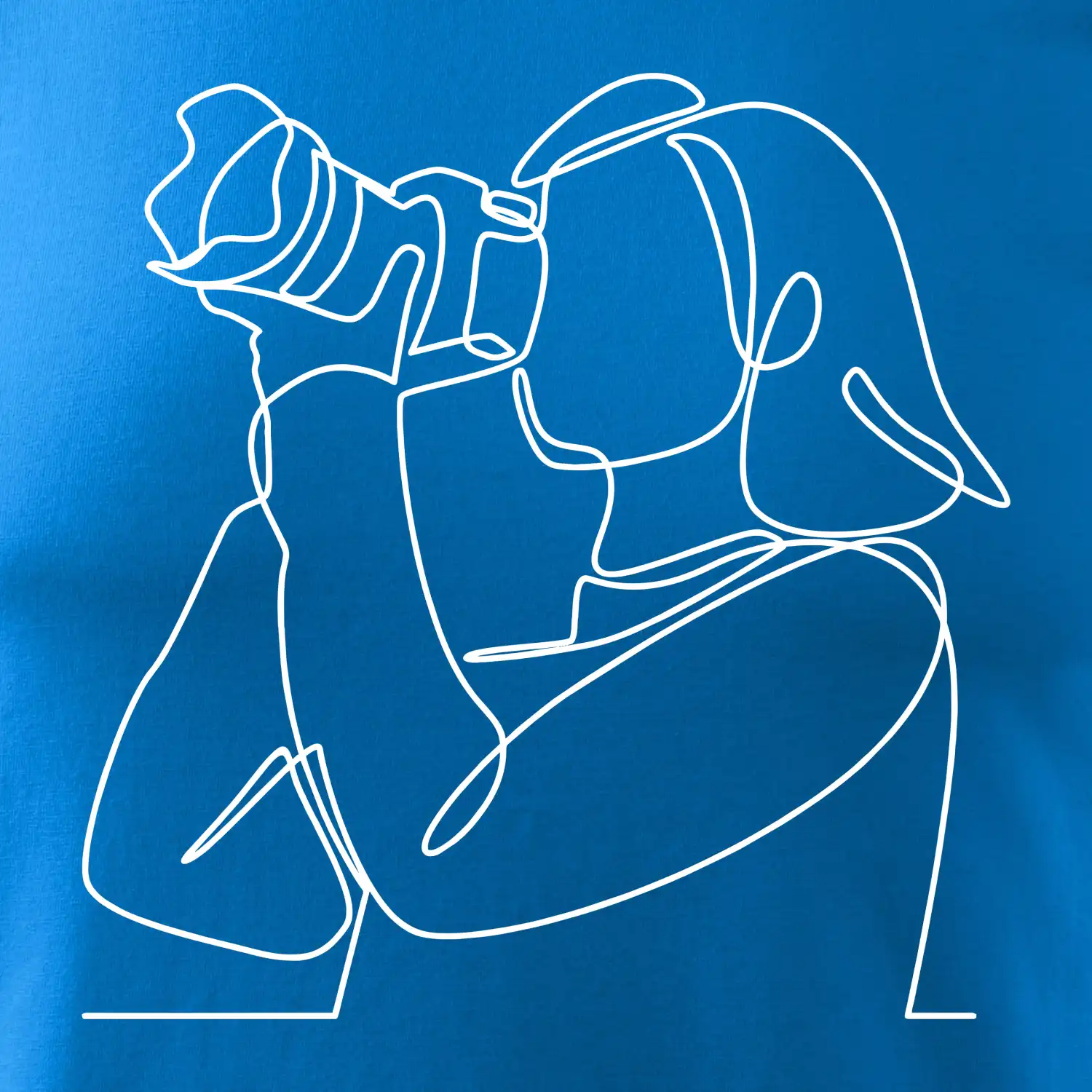 Fotografka stojící jedním tahem