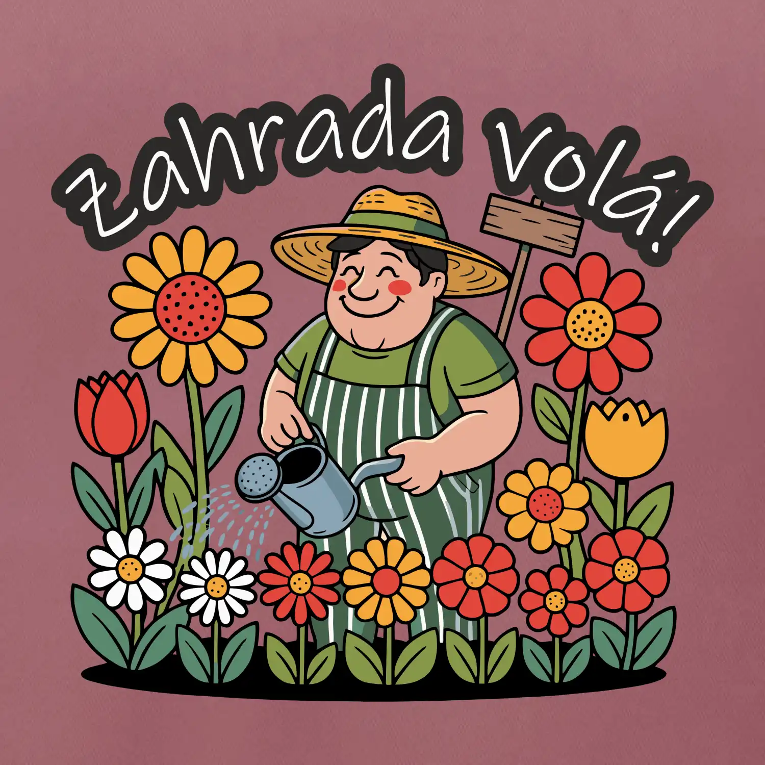 Zahrada volá - zahradník a slunečnice