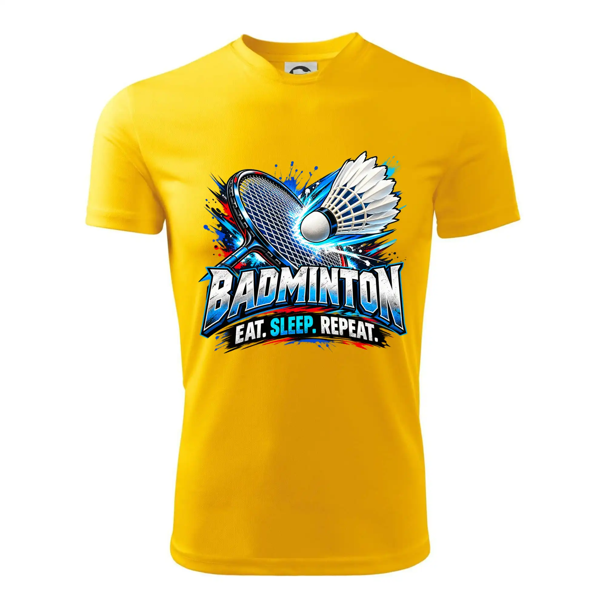Badmintonová raketa s košíčkem eat sleep repeat