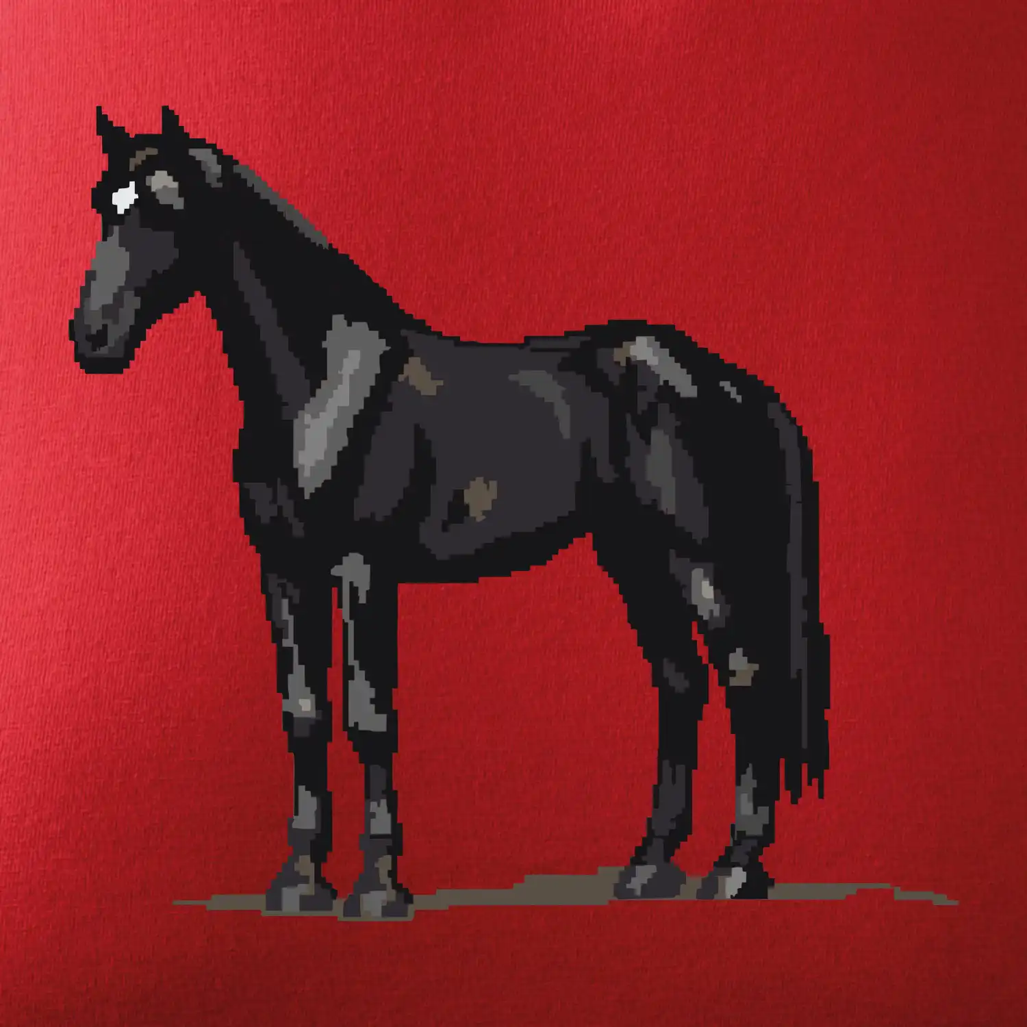 Černý kůň pixel