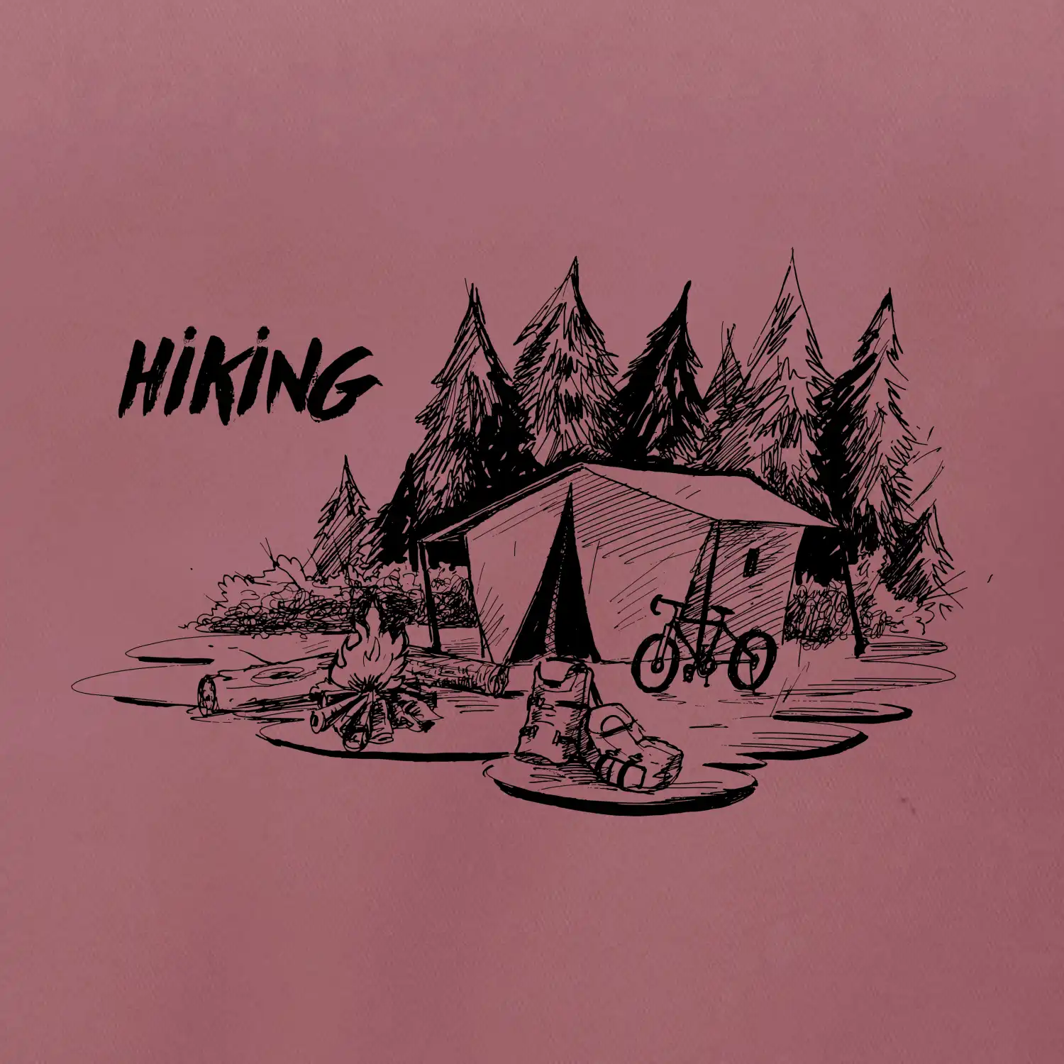 Hiking - obrázek kreslený