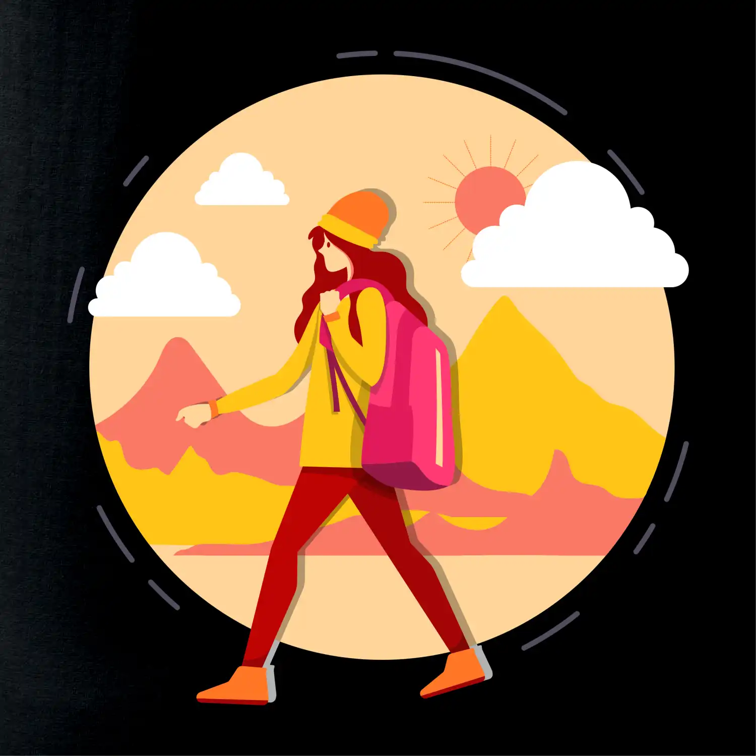 Barevný párový motiv na hory