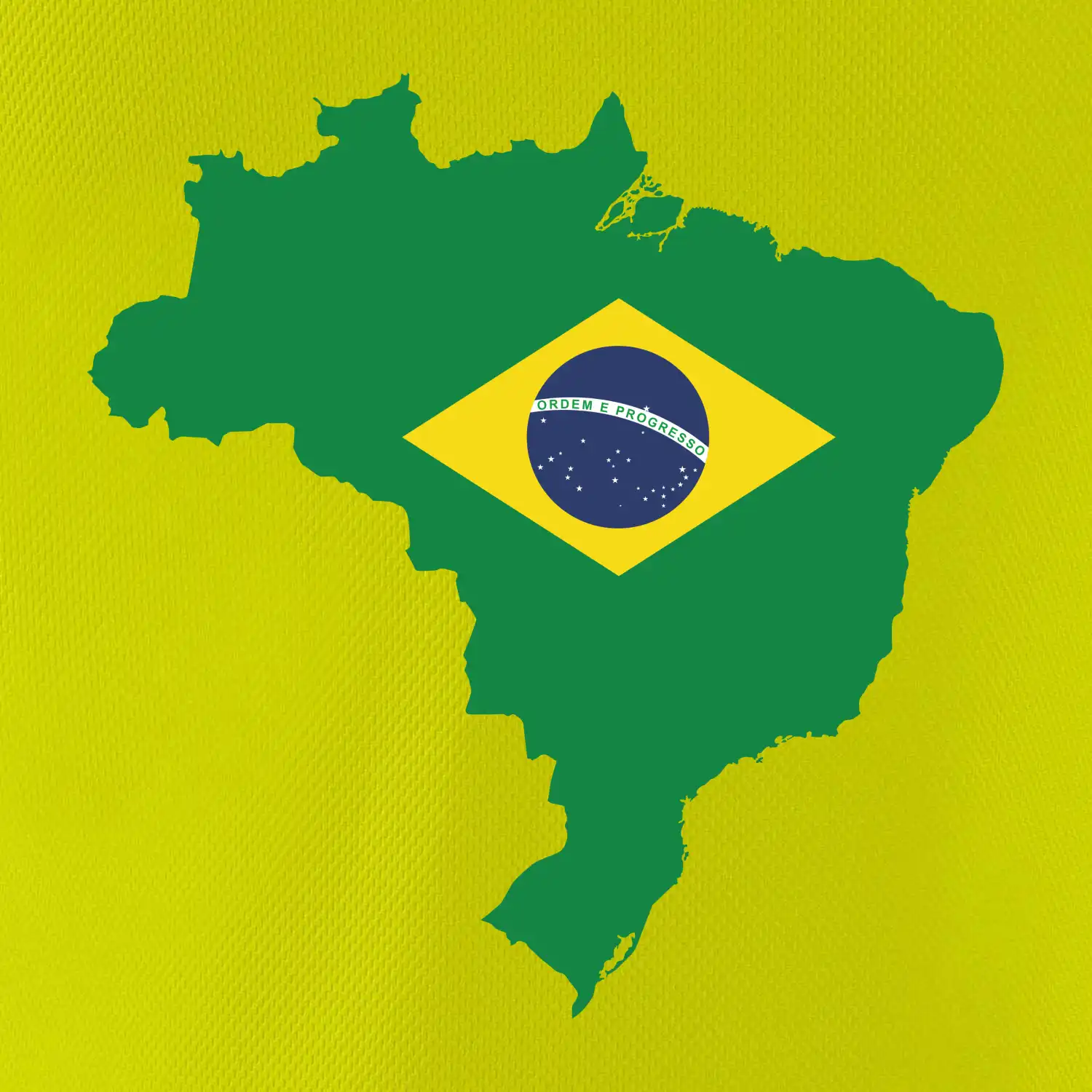 Brazílie vlajka v mapě