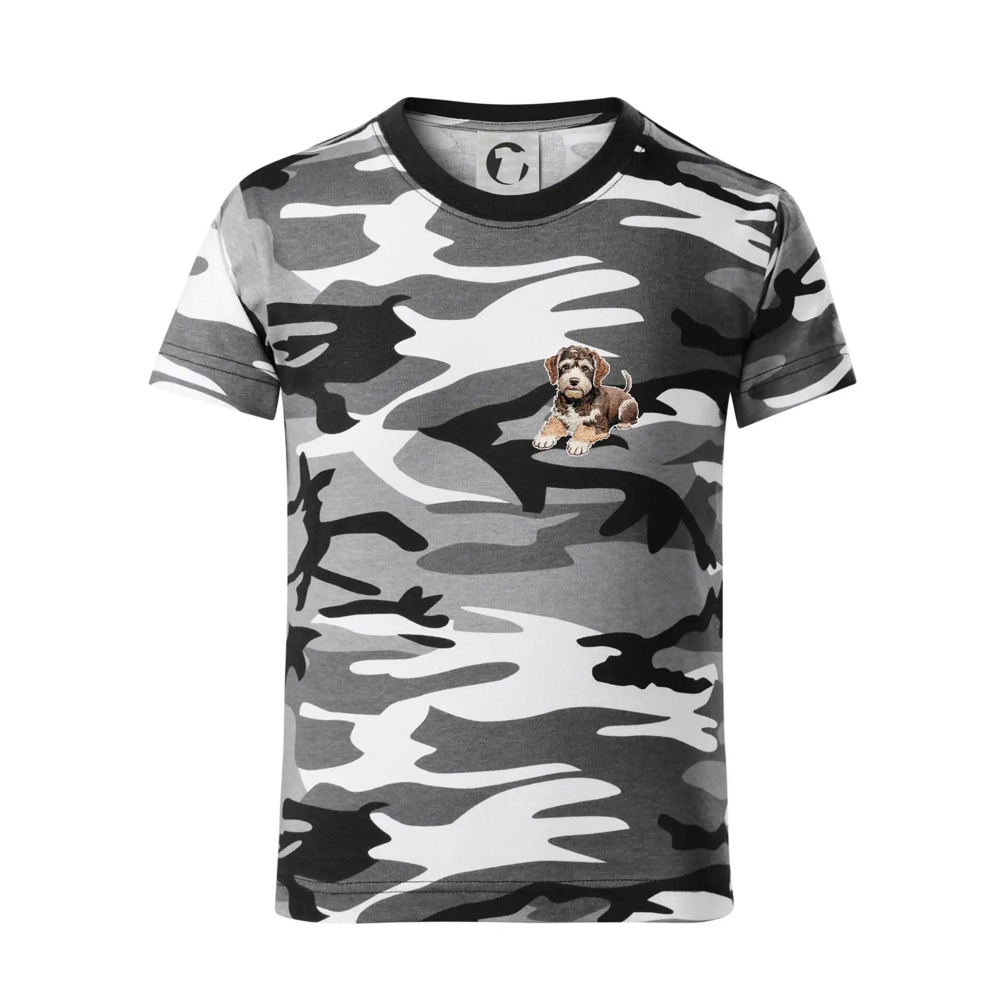 Lagotto romagnolo ležicí vyšívaný na prsu