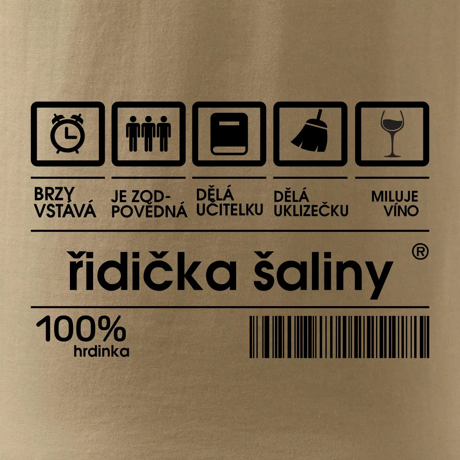 Čárový kód - řidička šaliny