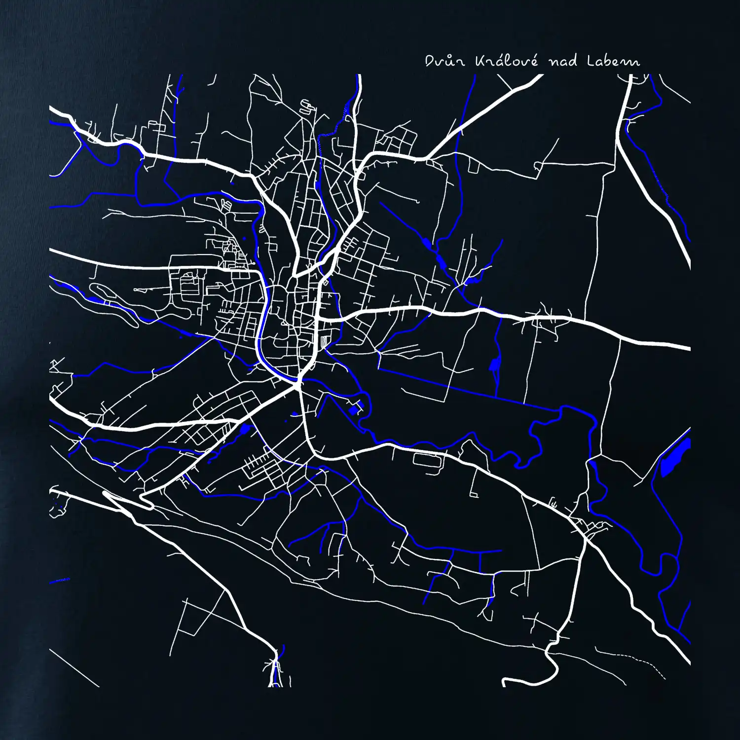 Dvůr Králové nad Labem mapa s vodními toky