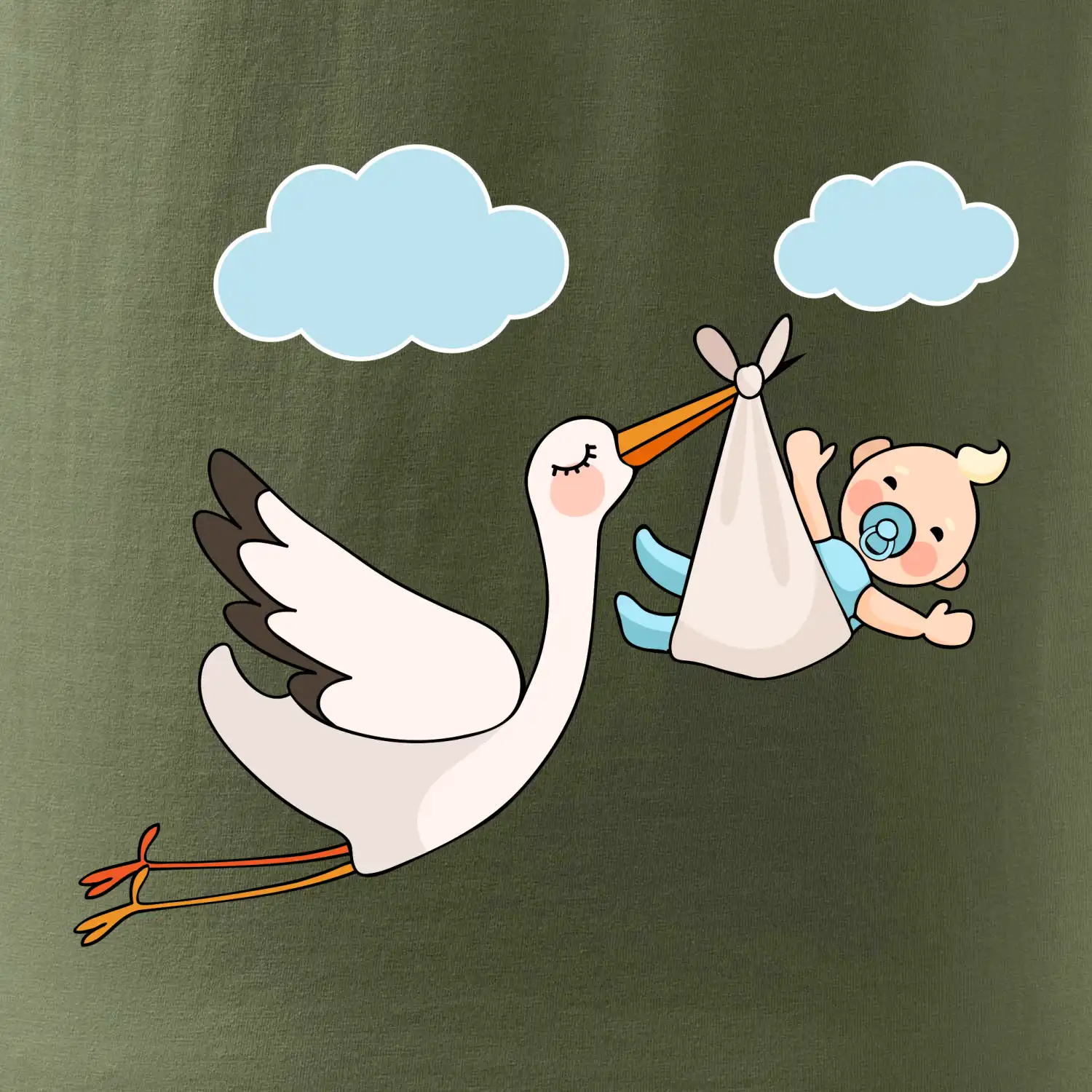 Čáp čekáme miminko - kluk