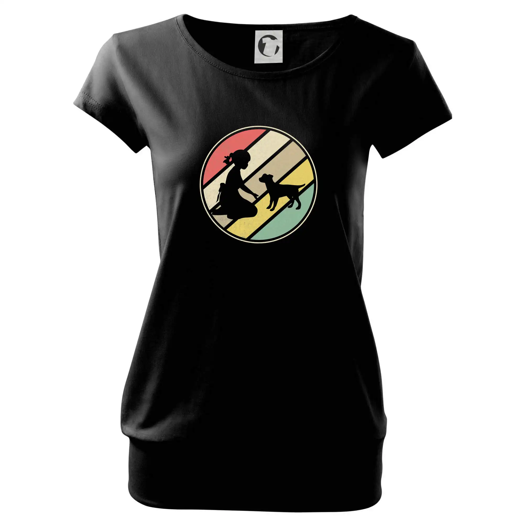 Retro kruh - dívka a štěně