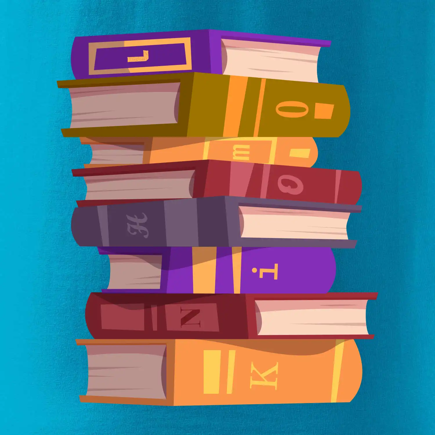 Knihomol stojící knihy