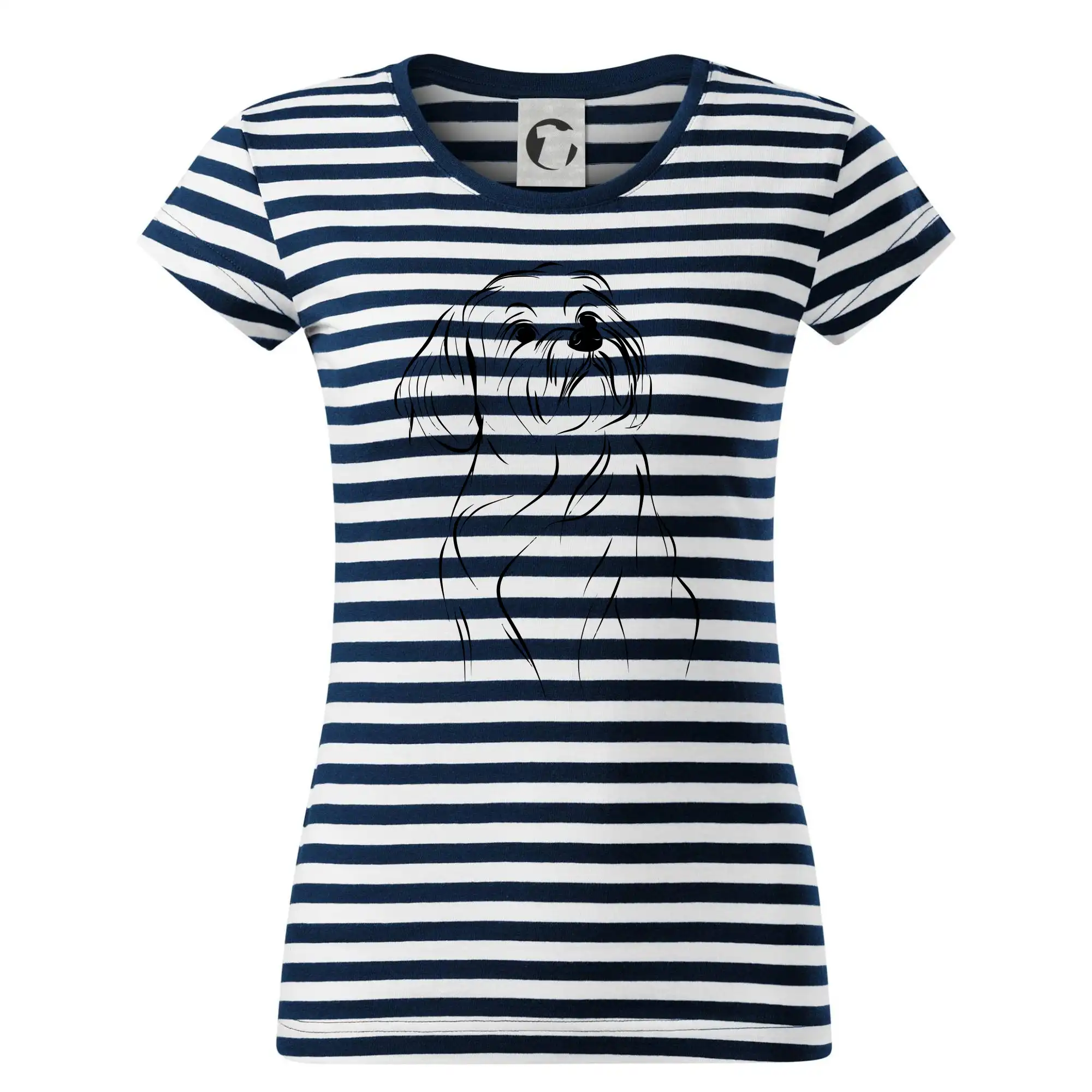 Lhasa Apso černý nákres slabé linky